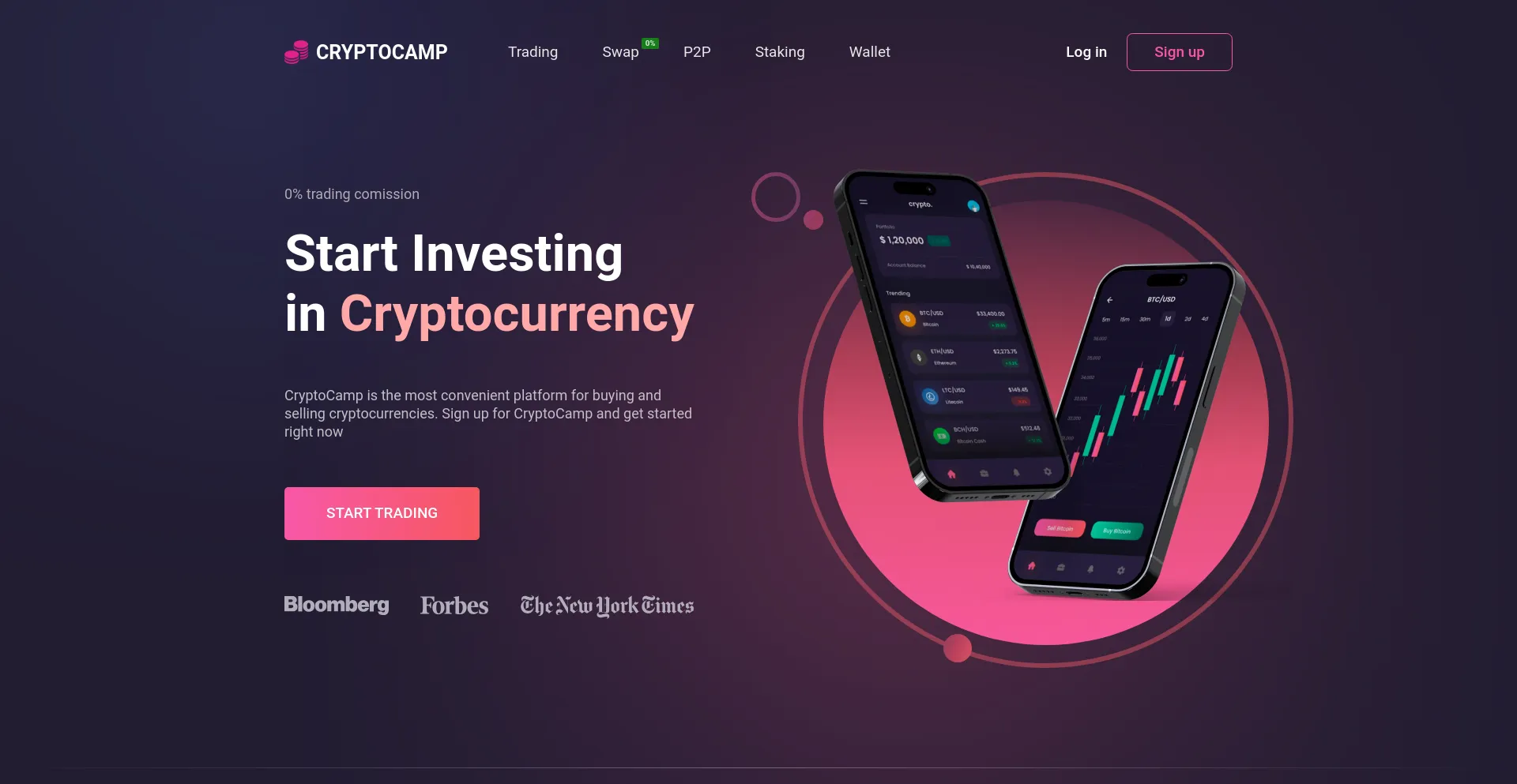 Website screenshot of Cryptocamp.me