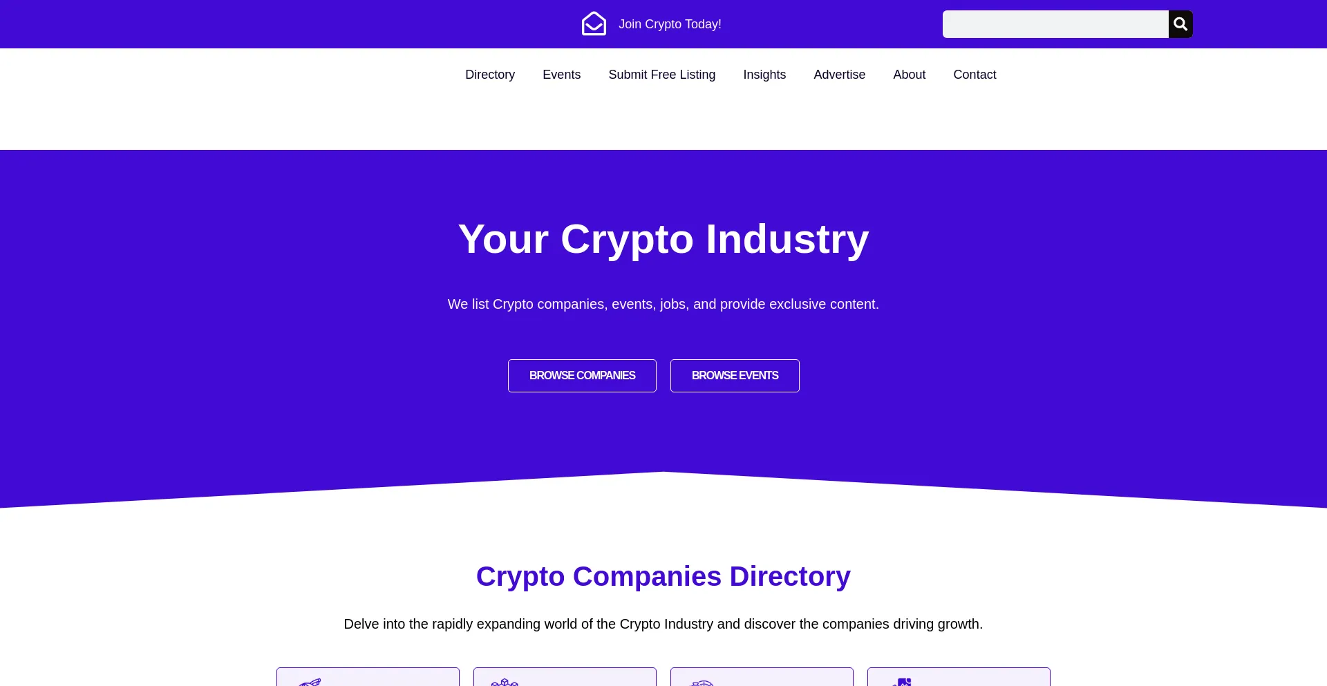 Website screenshot of Cryptoindustry.com