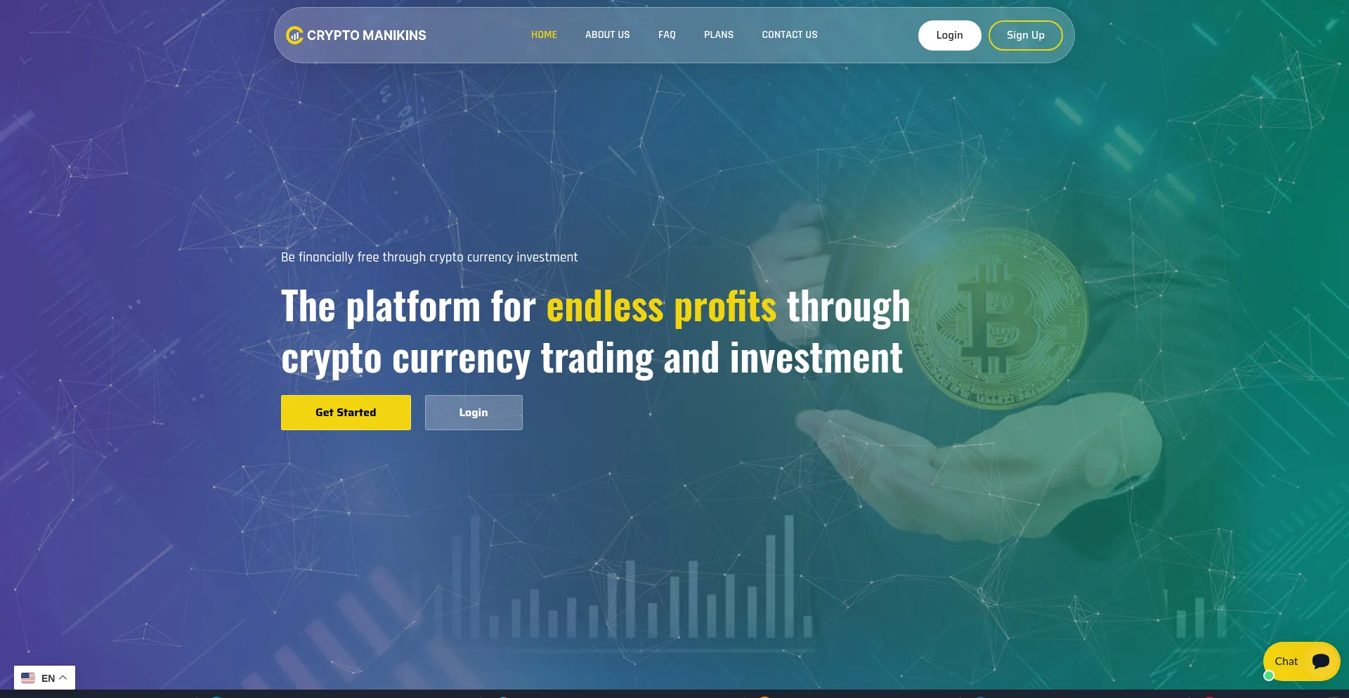 Website screenshot of Cryptomanikins.com
