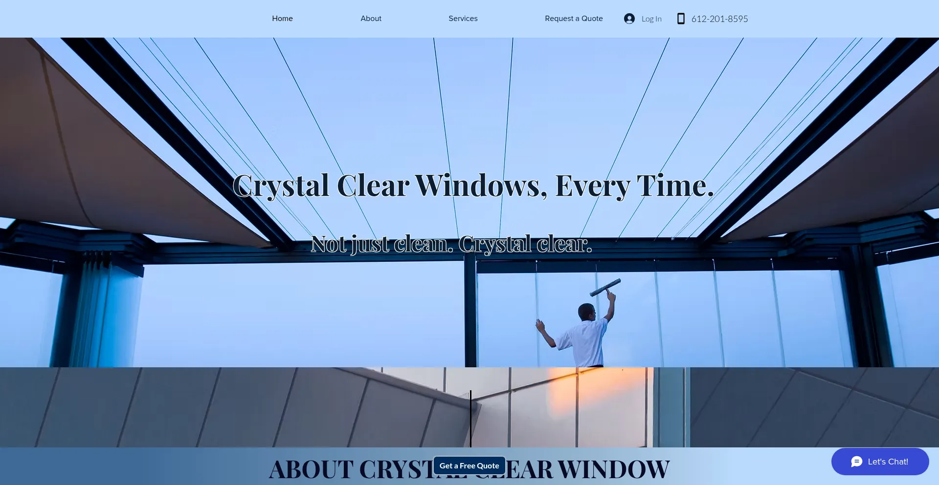Website screenshot of Crystalclearwindowsmn.com