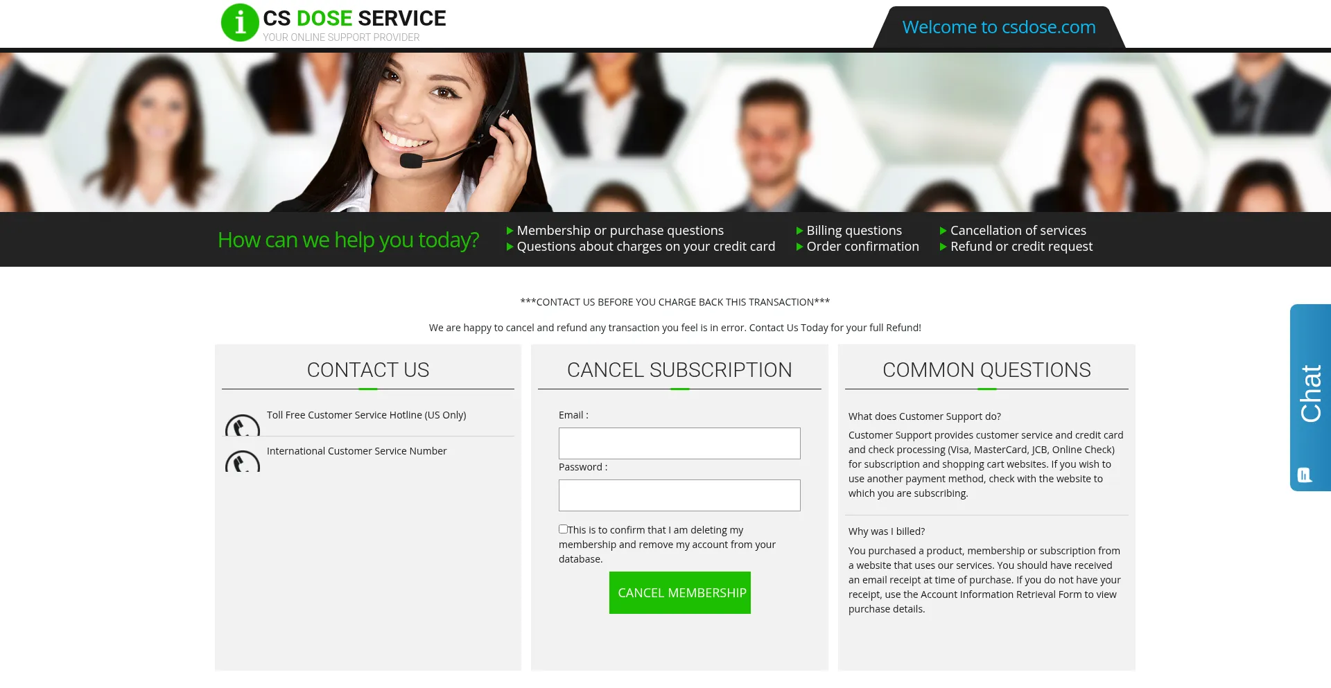 Website screenshot of Csdose.com