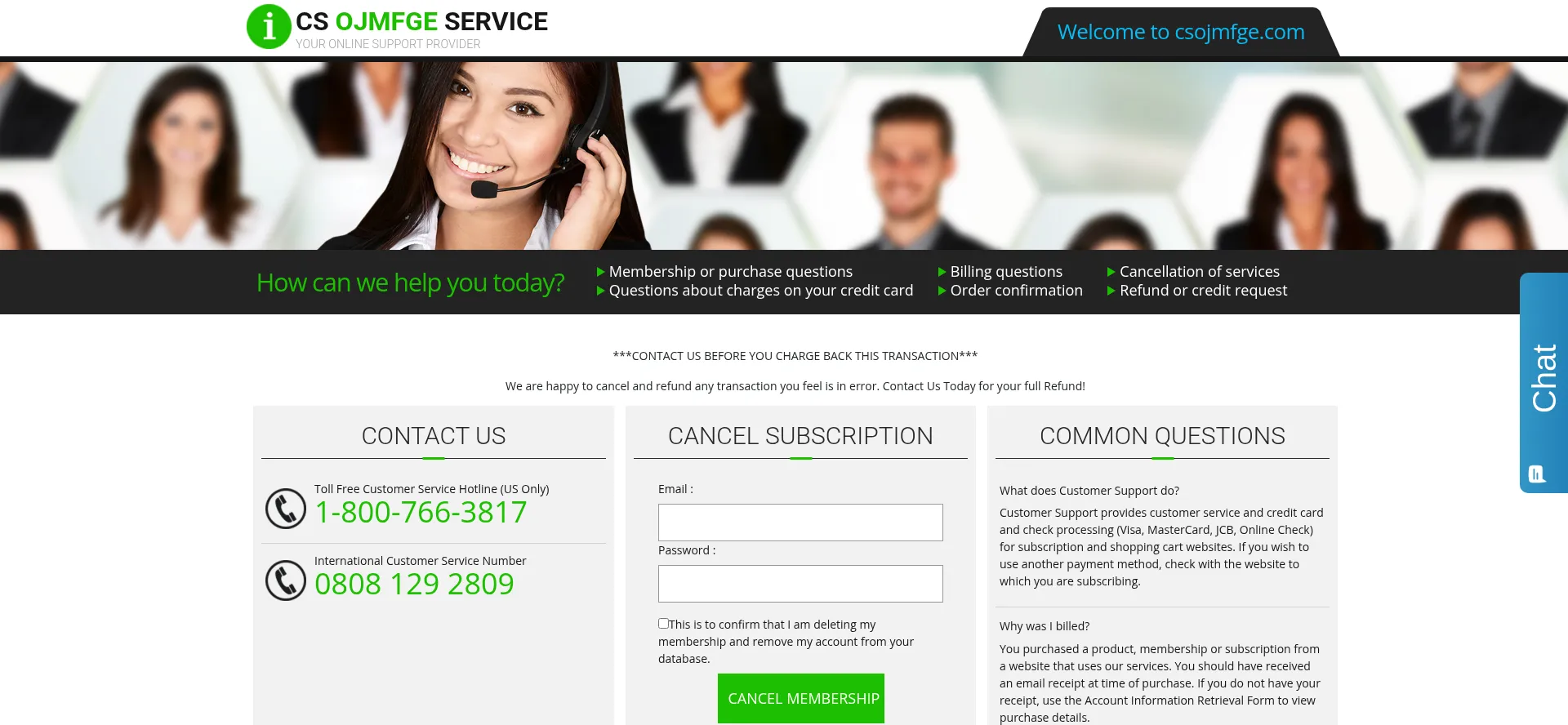 Website screenshot of Csojmfge.com