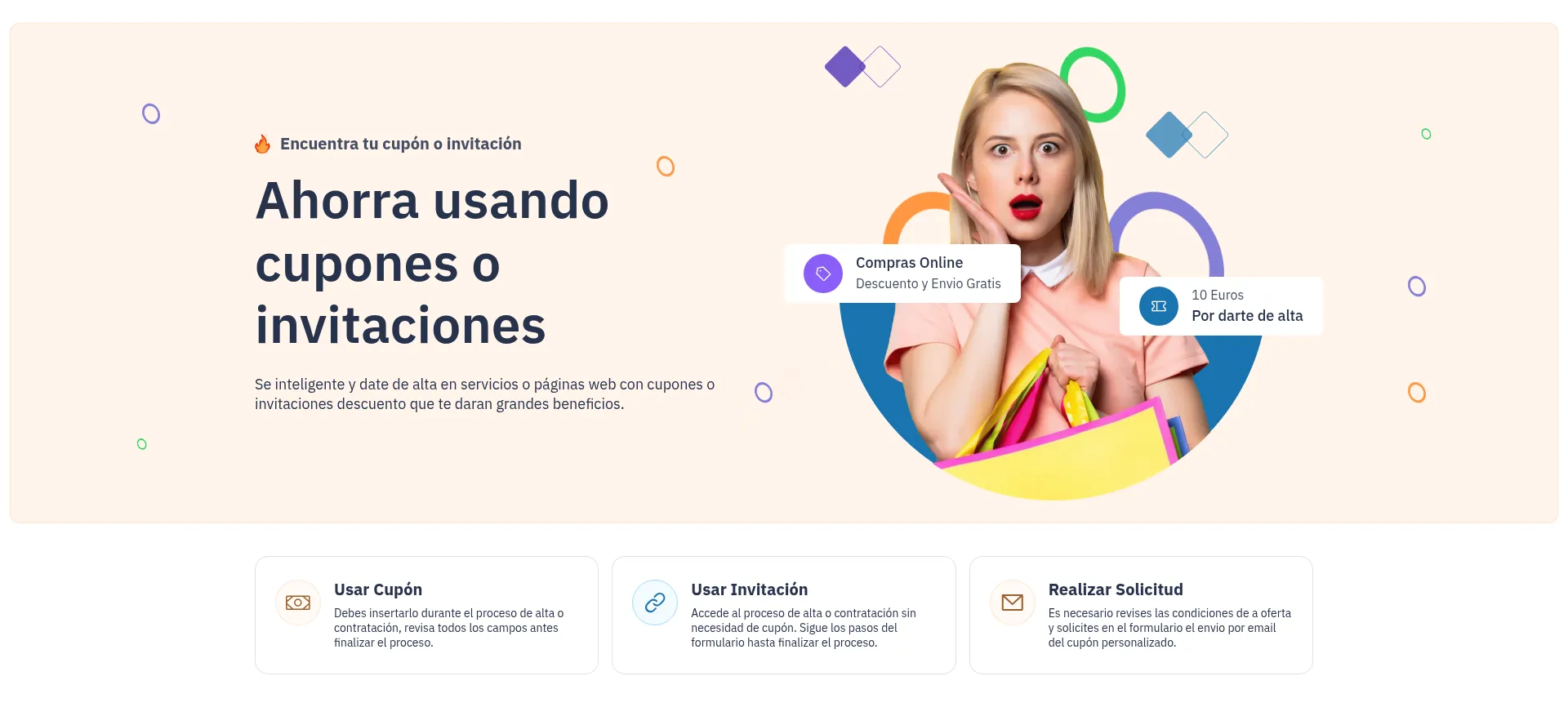 Website screenshot of Cupon.com.es