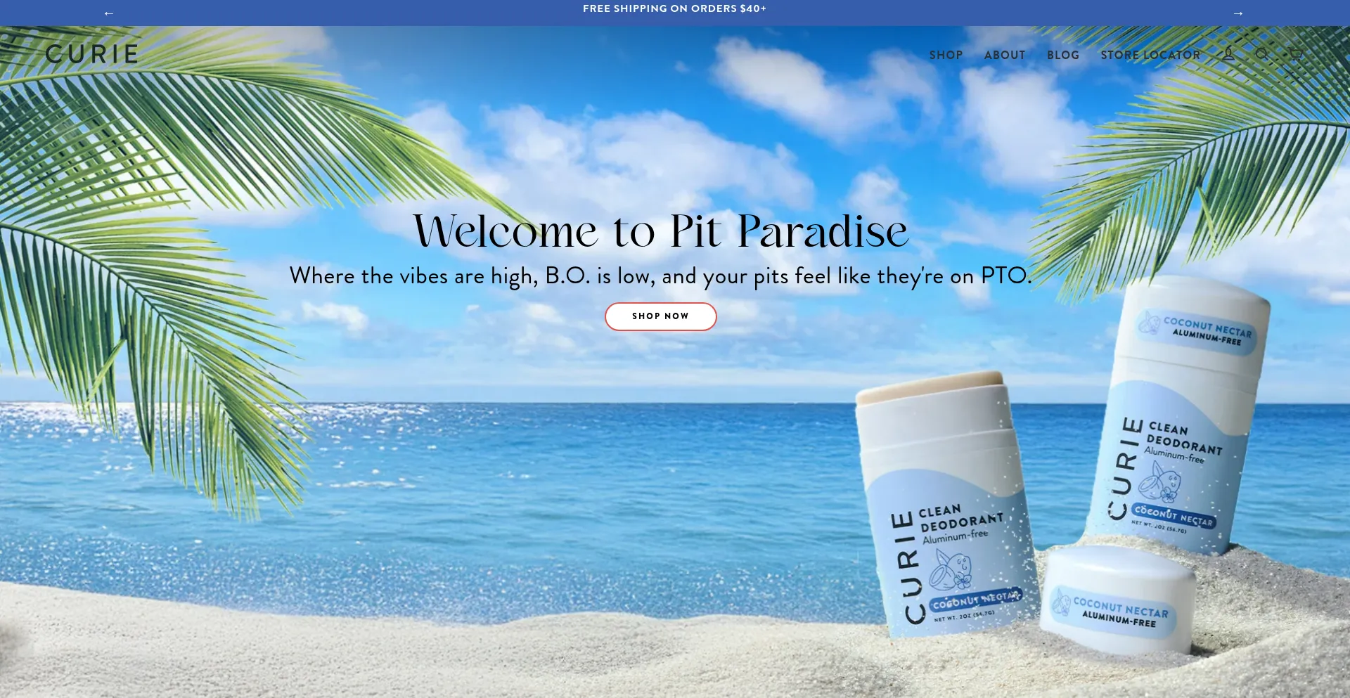 Website screenshot of Curiebod.com