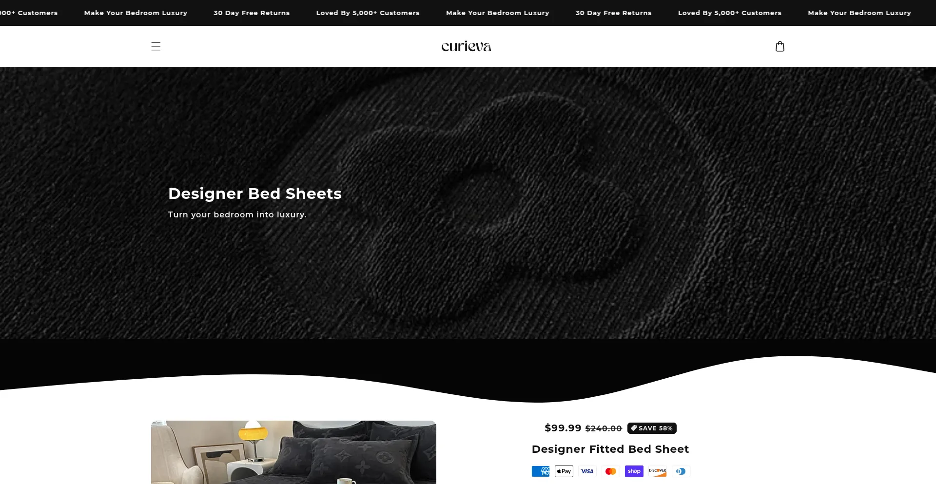 Website screenshot of Curieva.com