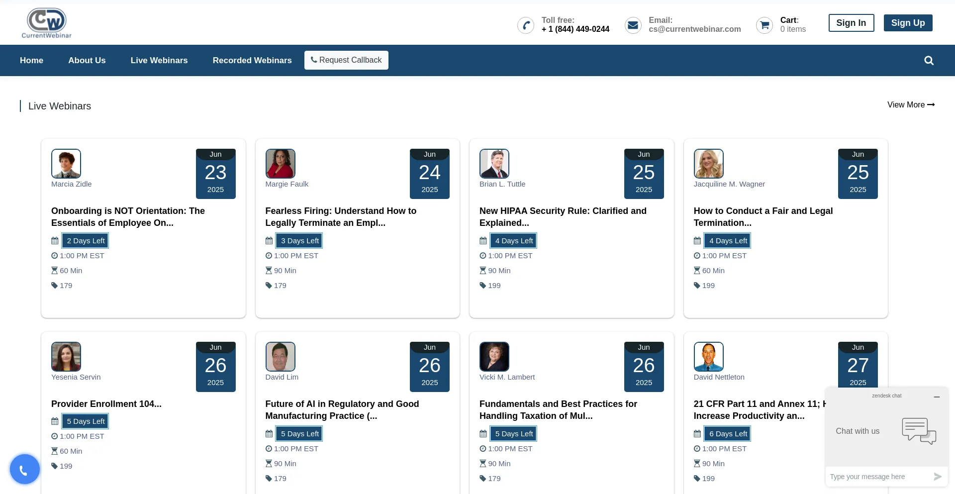 Website screenshot of Currentwebinar.com