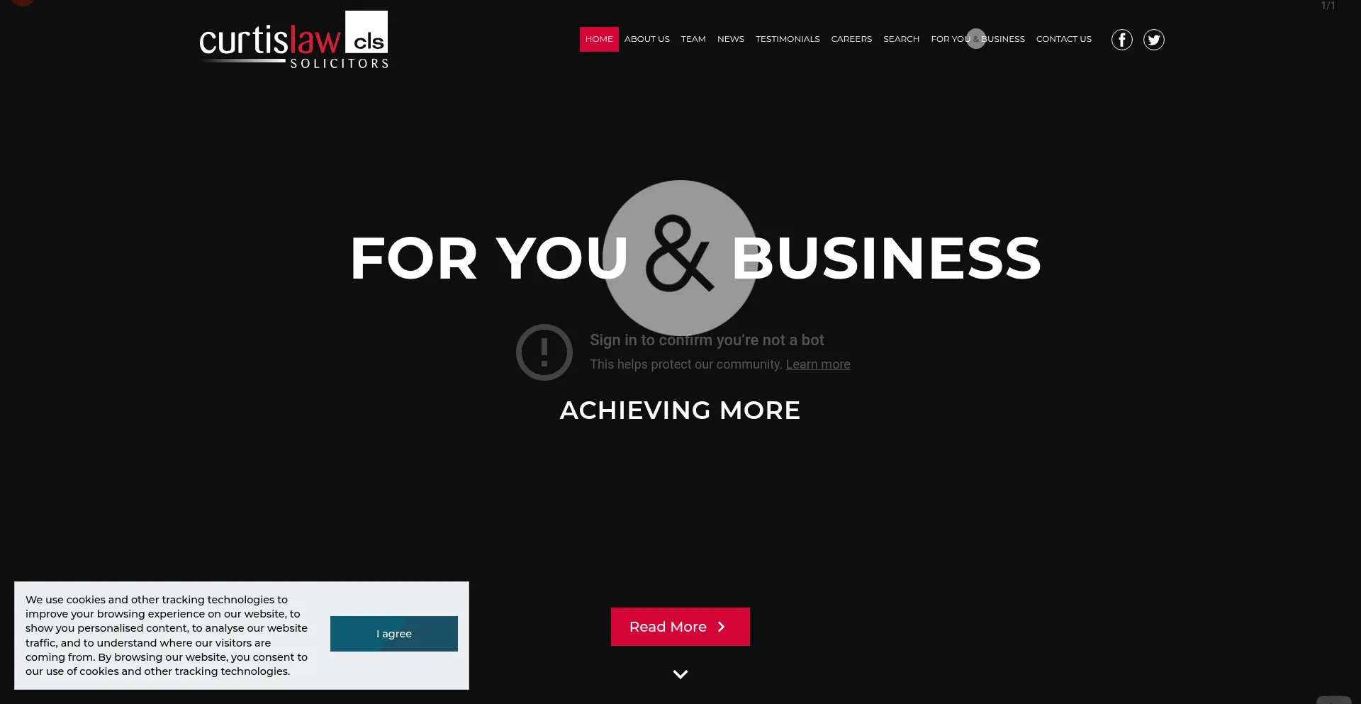 Website screenshot of Curtislaw.co.uk