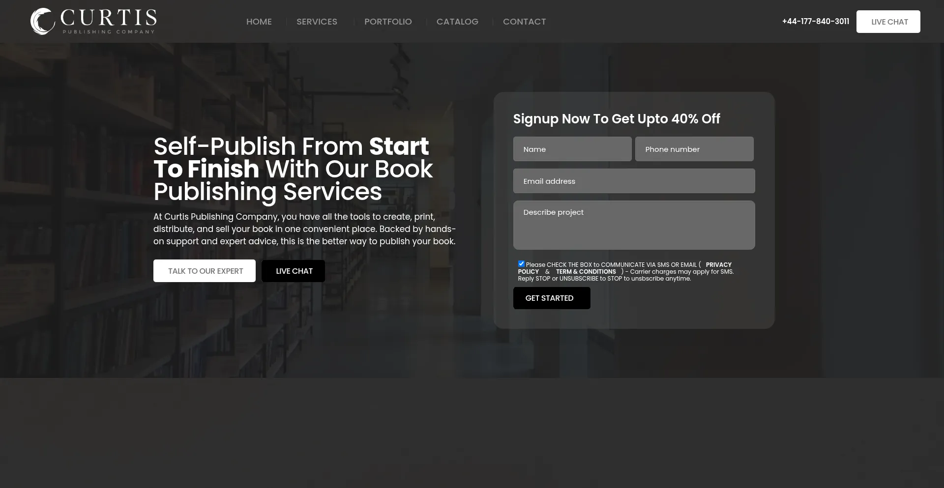 Website screenshot of Curtispublishingcompany.co.uk
