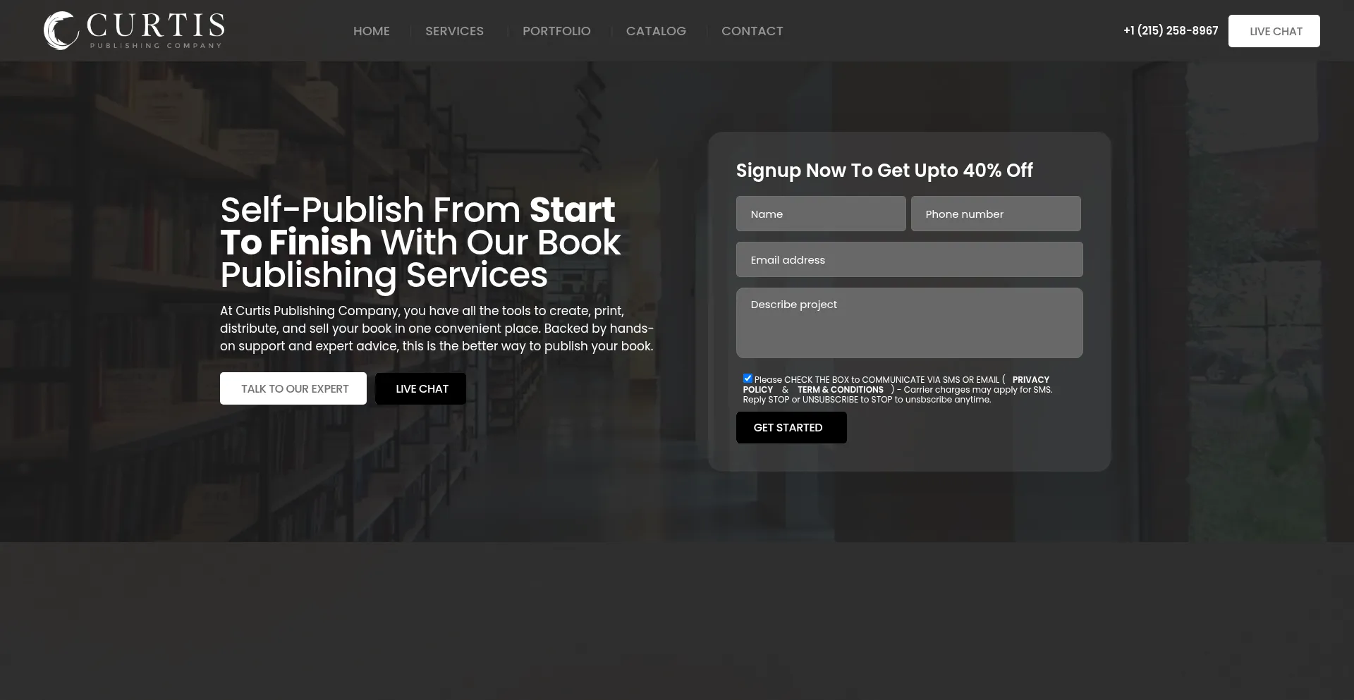 Website screenshot of Curtispublishingcompany.com