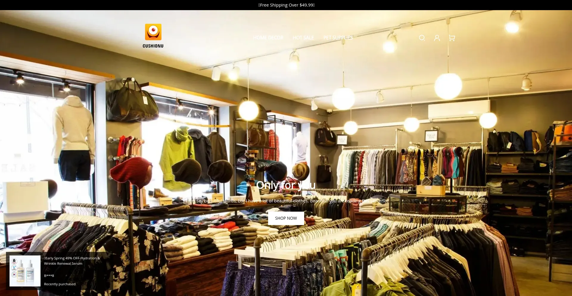 Website screenshot of Cushionu.com