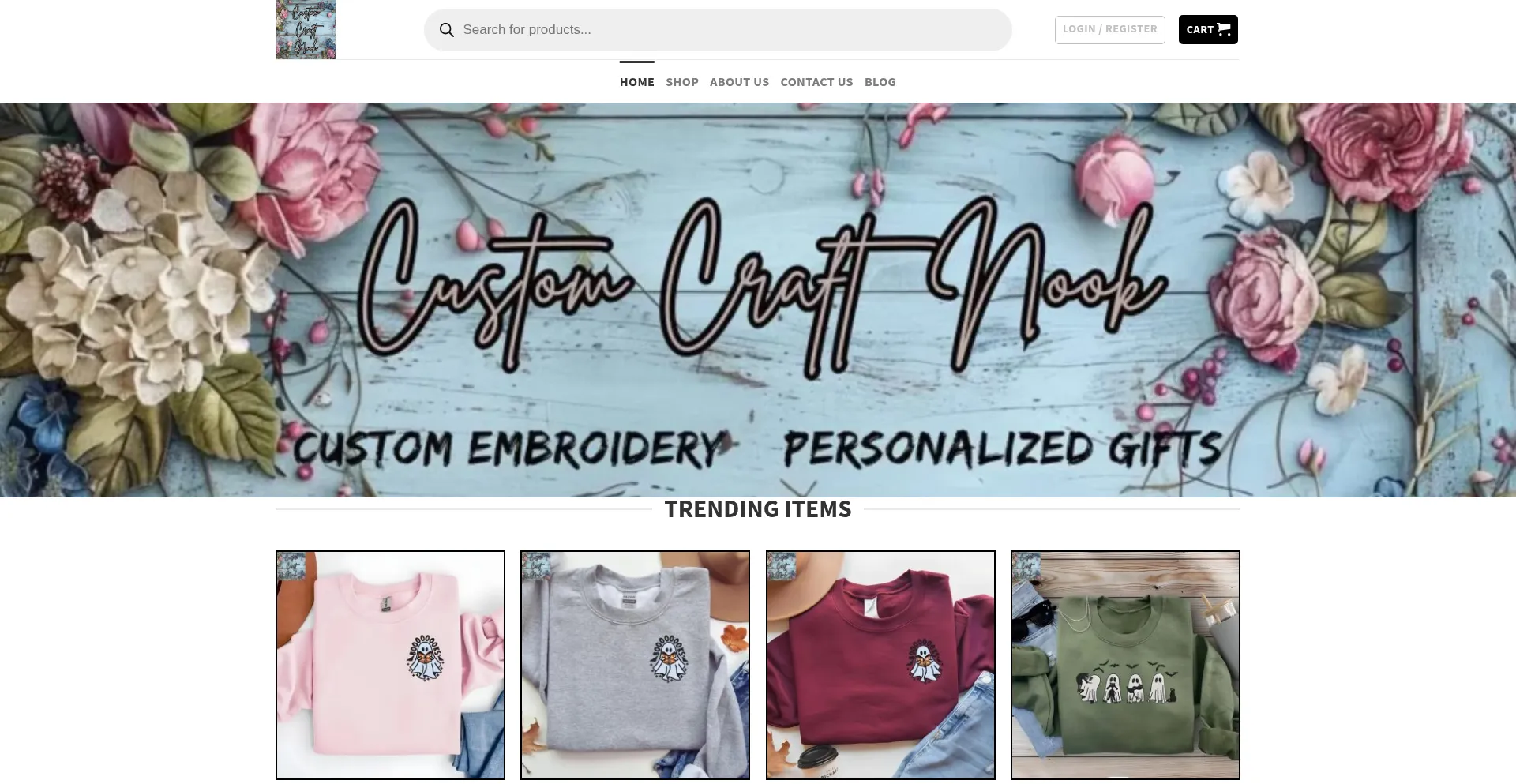 Website screenshot of Customcraftnook.com