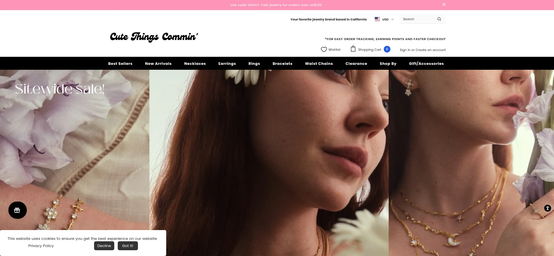 Website screenshot of Cutethingscommin.com