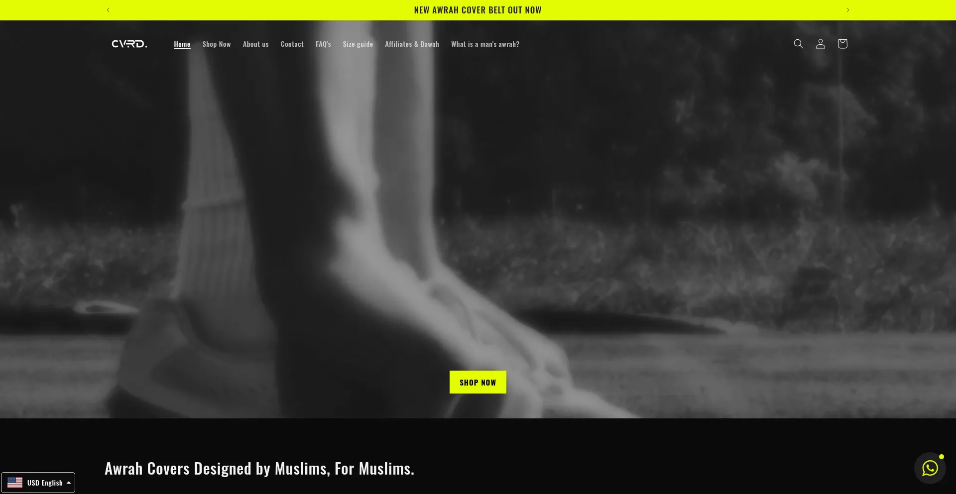 Website screenshot of Cvrdwear.com
