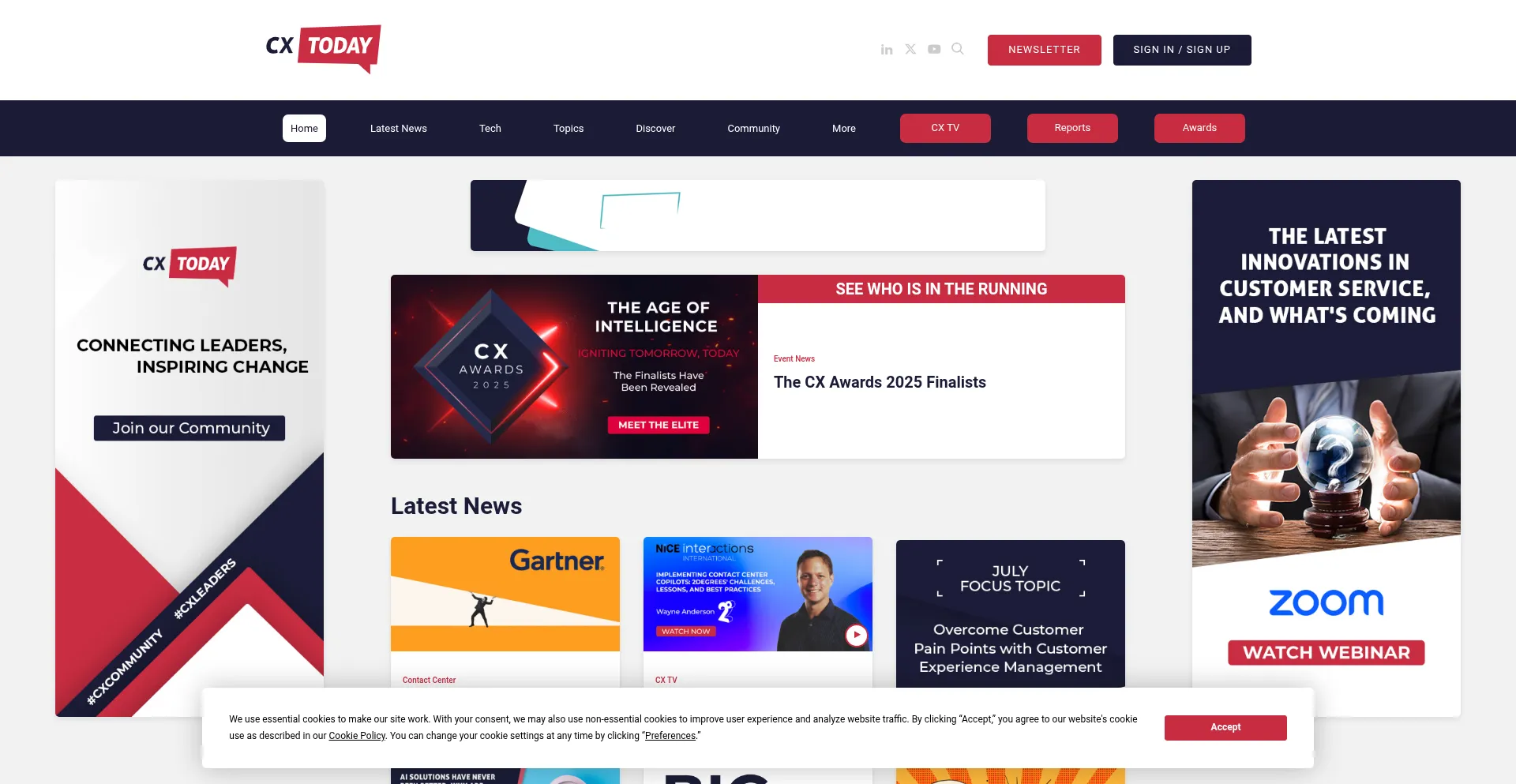Website screenshot of Cxtodayshift.com