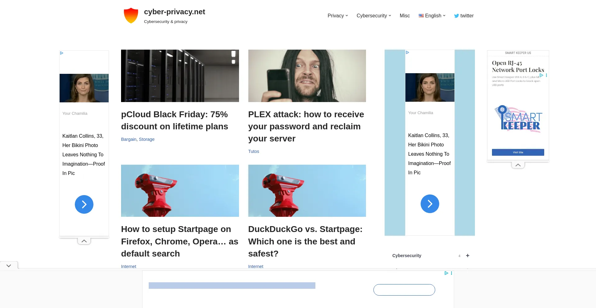 Website screenshot of Cyber-privacy.net