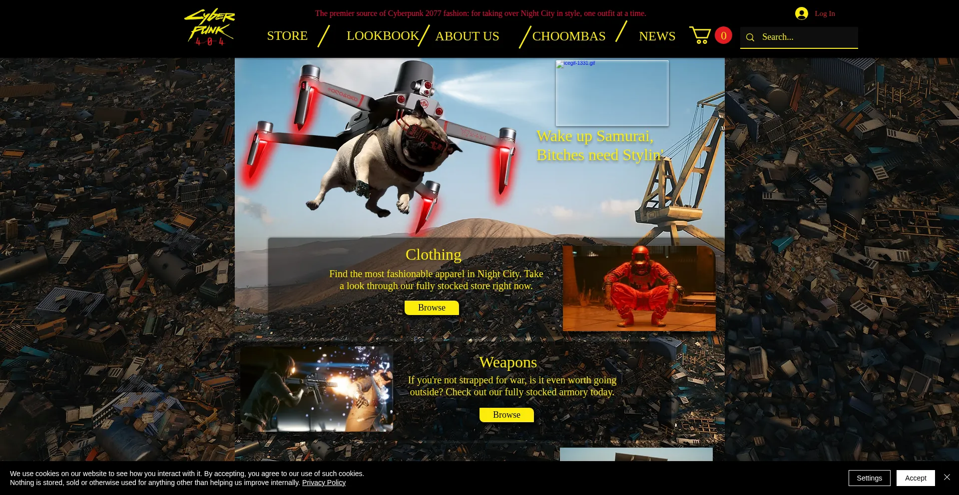 Website screenshot of Cyberpunk404.net