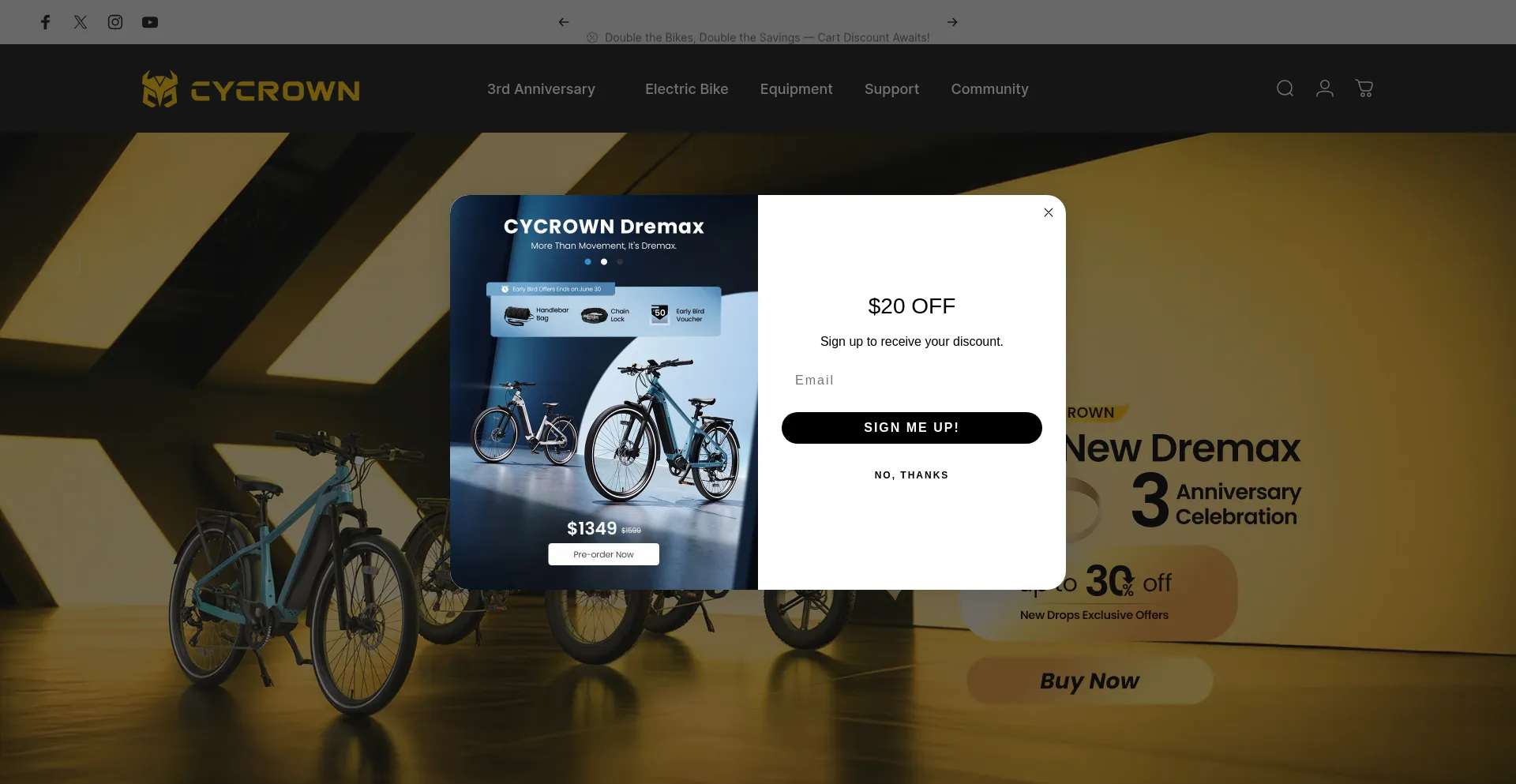 Website screenshot of Cycrown.com