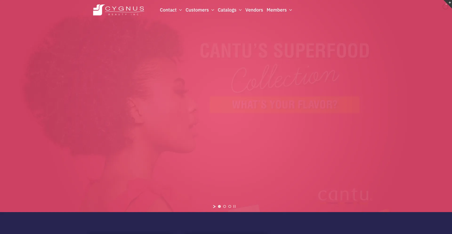Website screenshot of Cygnusbeauty.com