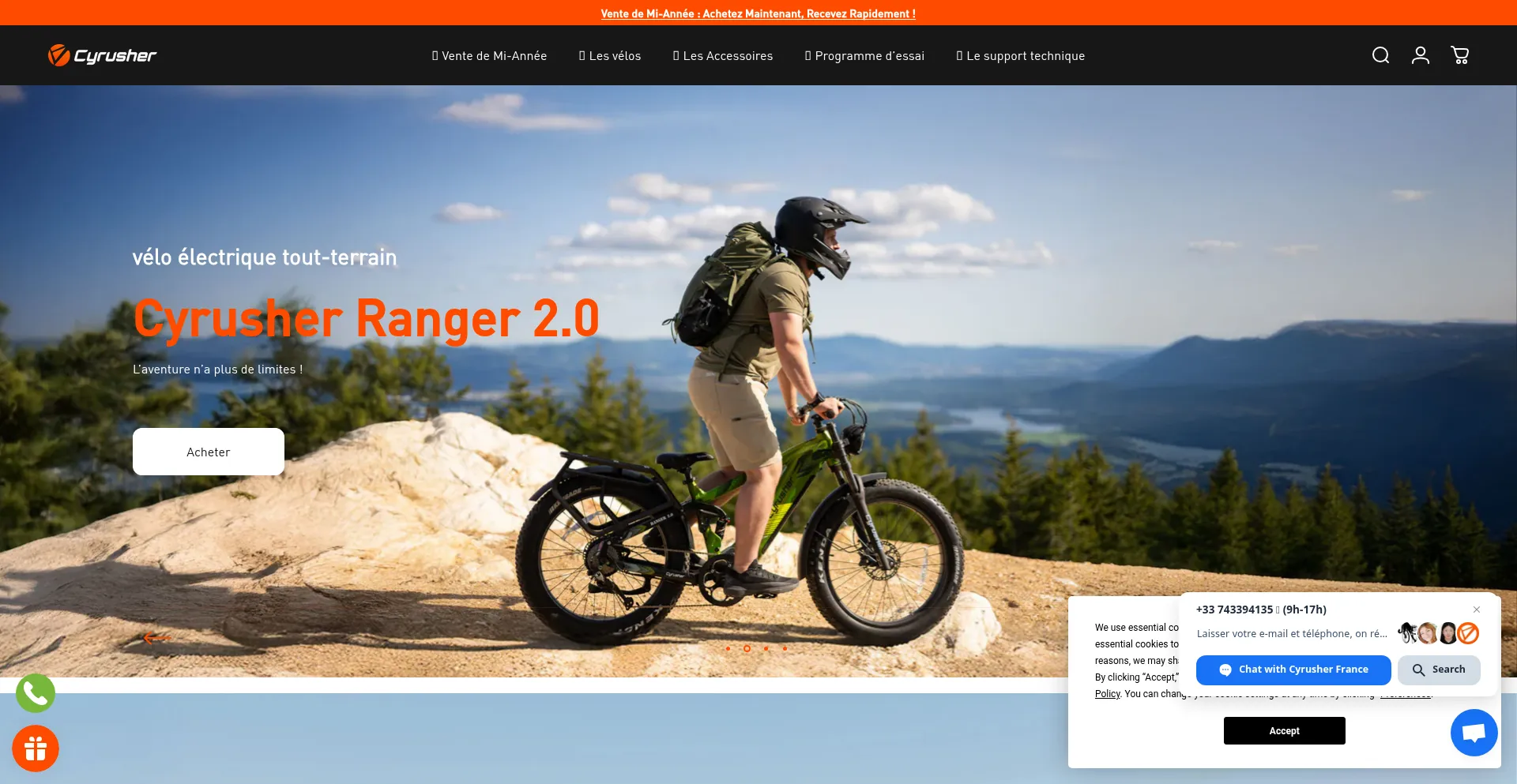 Website screenshot of Cyrusher.fr