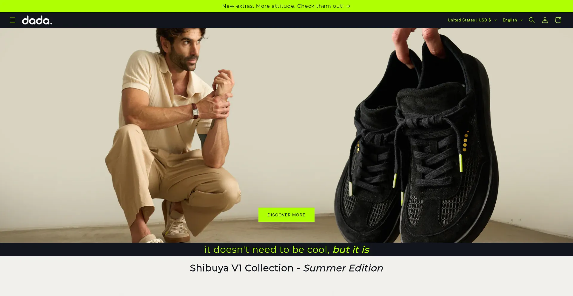 Website screenshot of Dadabrand.co