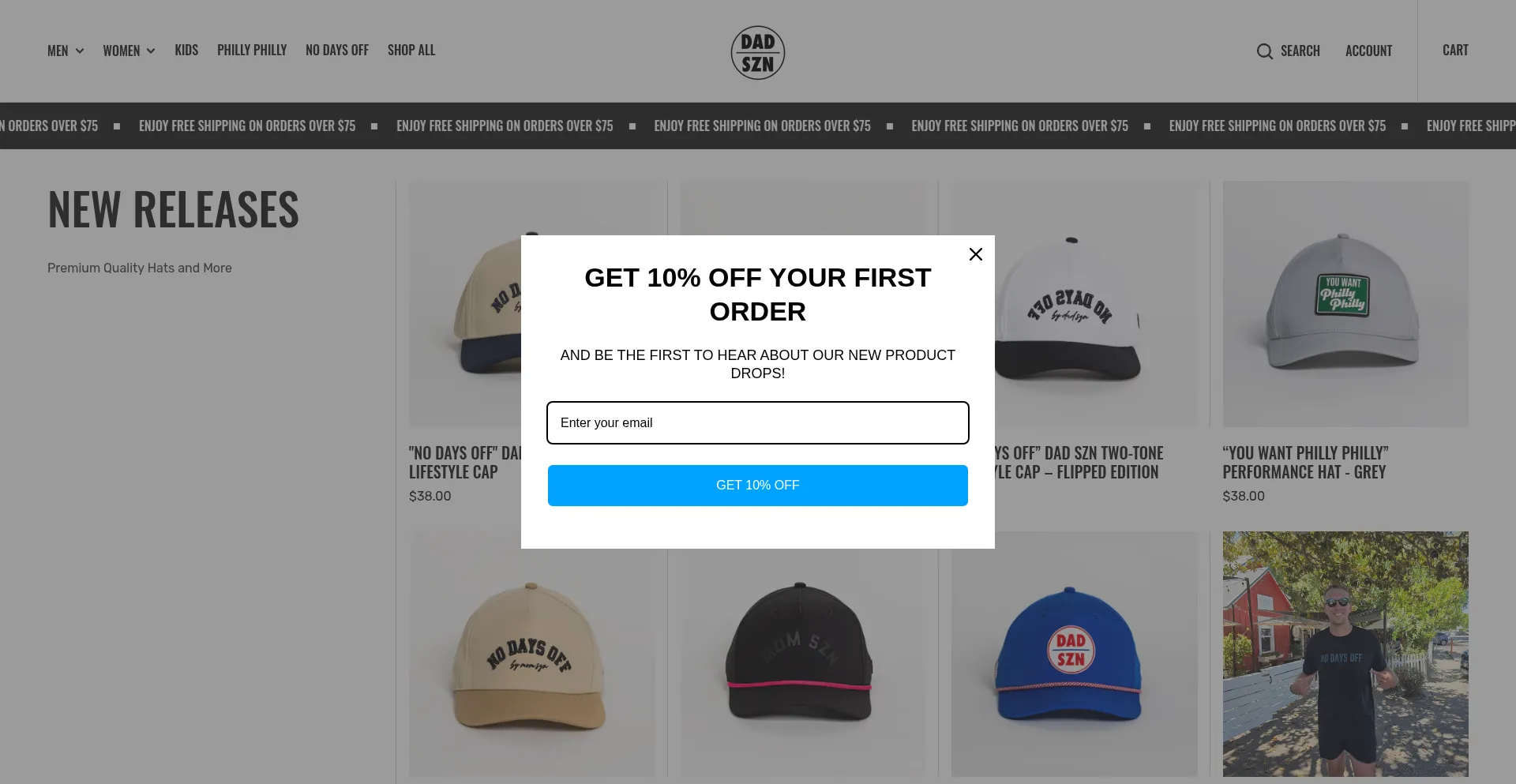 Website screenshot of Dadszn.com
