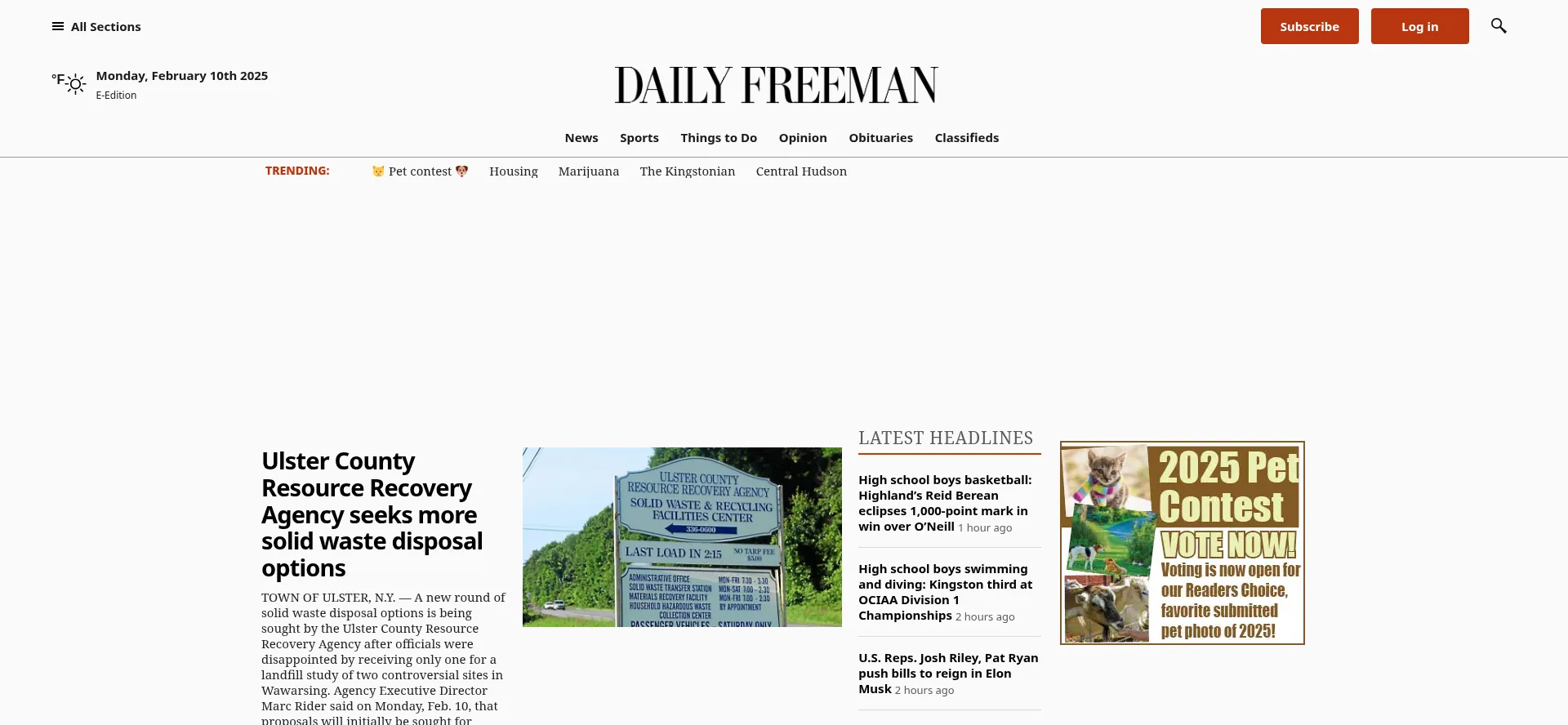 Website screenshot of Dailyfreeman.com