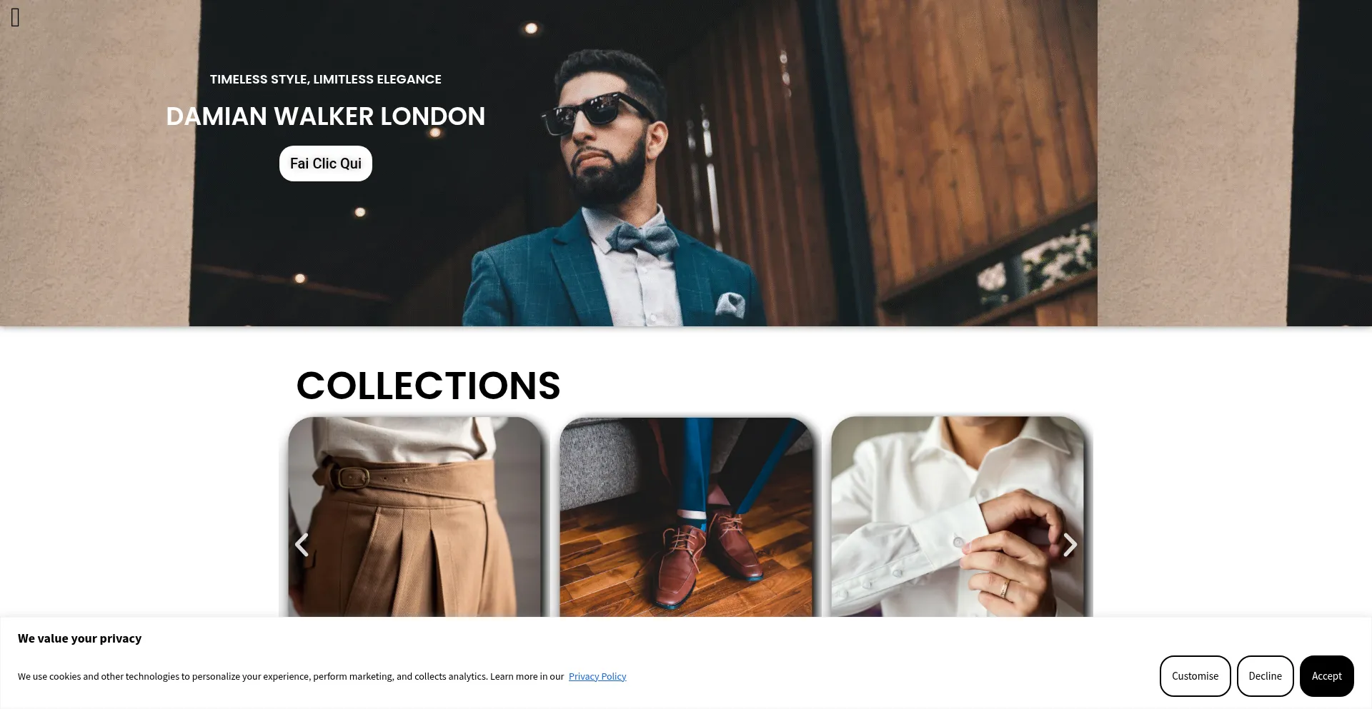 Website screenshot of Damianwalkerlondon.com
