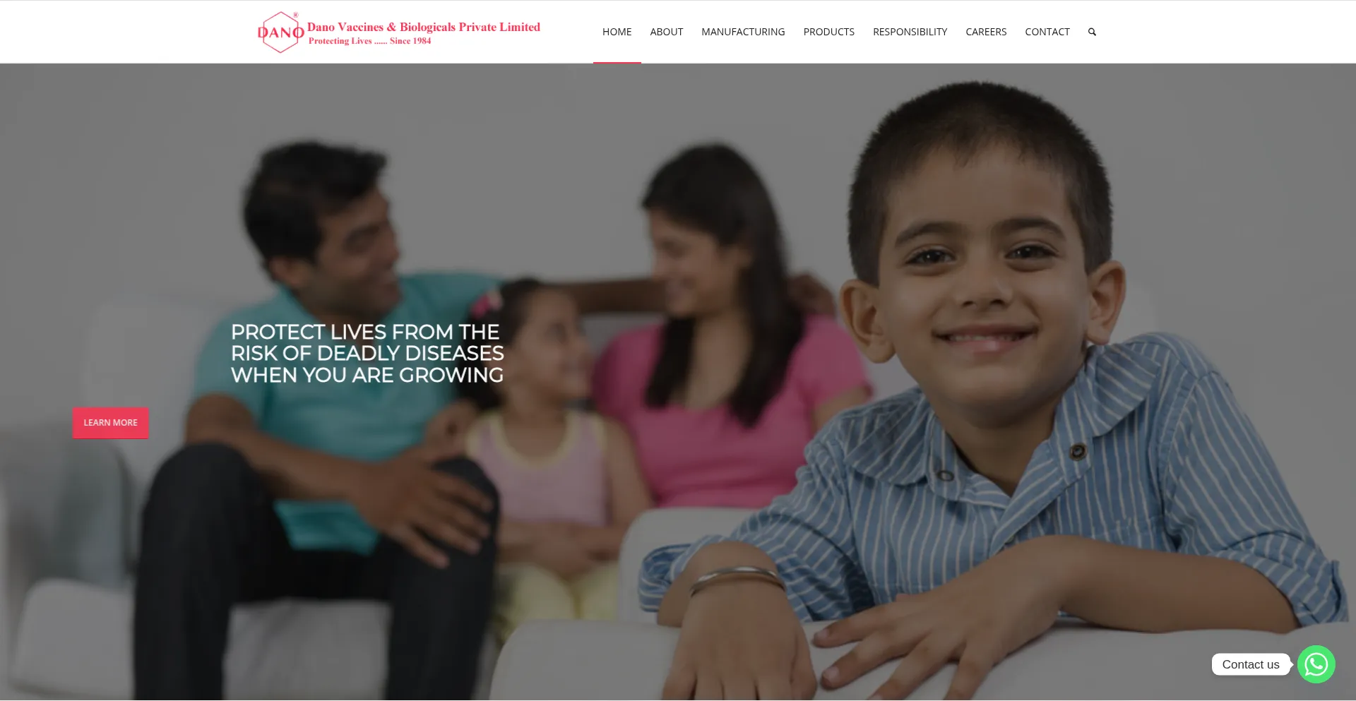 Website screenshot of Danovaccines.com
