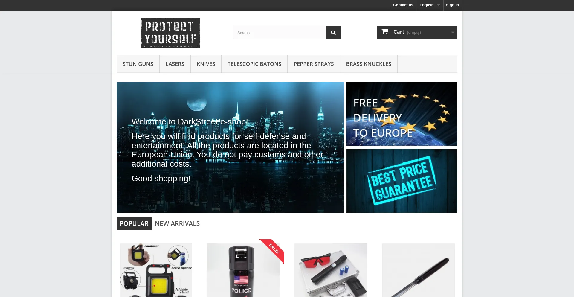 Website screenshot of Darkstreet.biz
