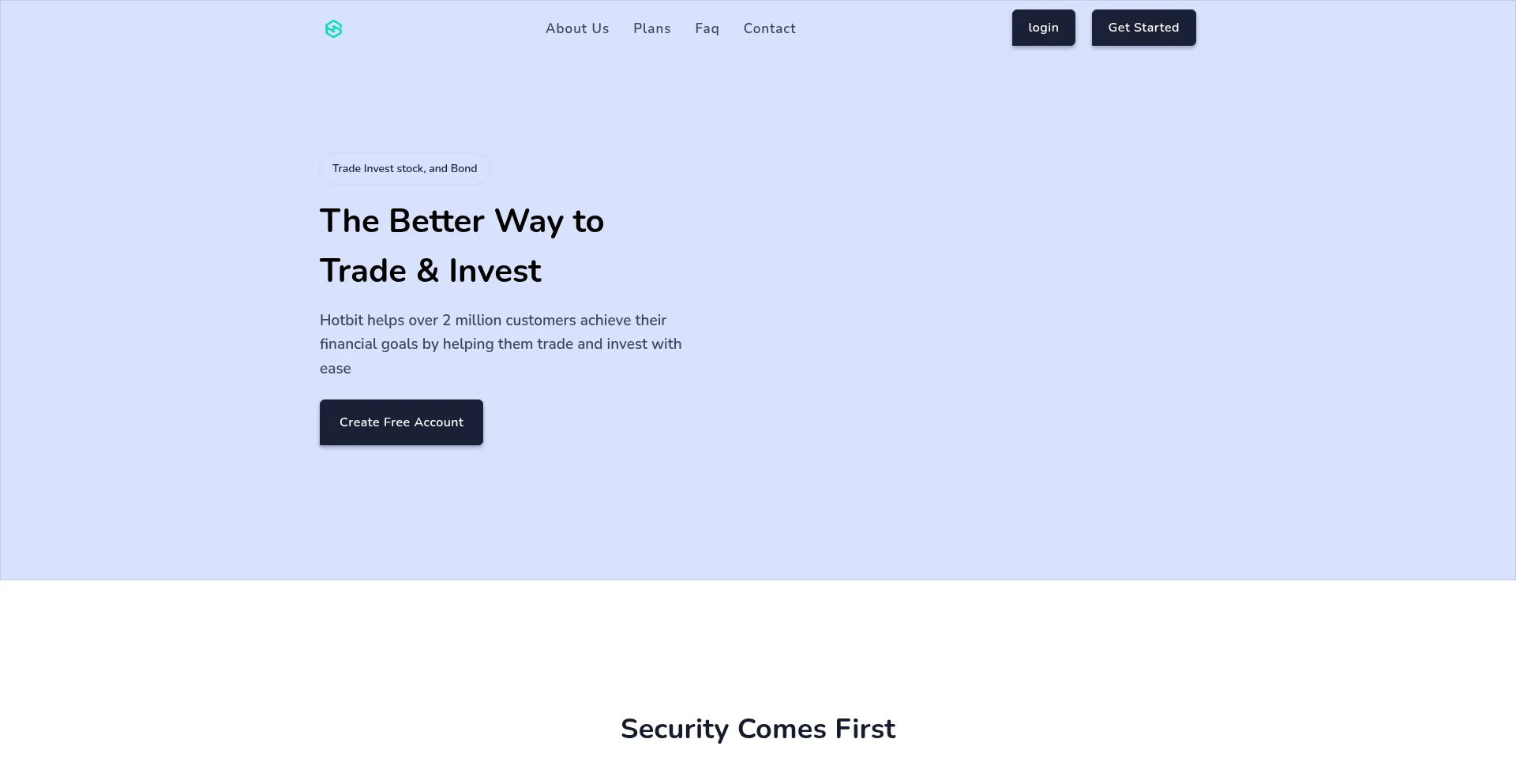 Website screenshot of Dashboard.hotbit.us.com