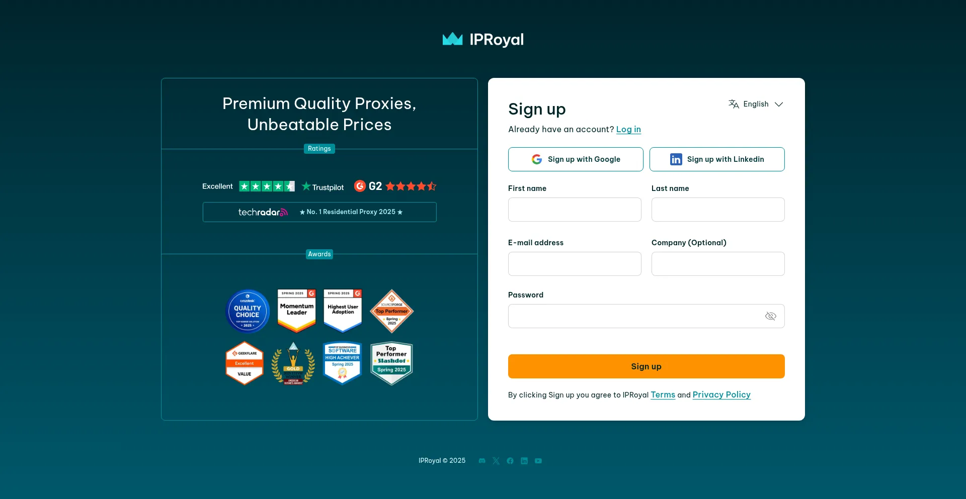 ¿És Seguro y Confiable Dashboard.iproyal.com?