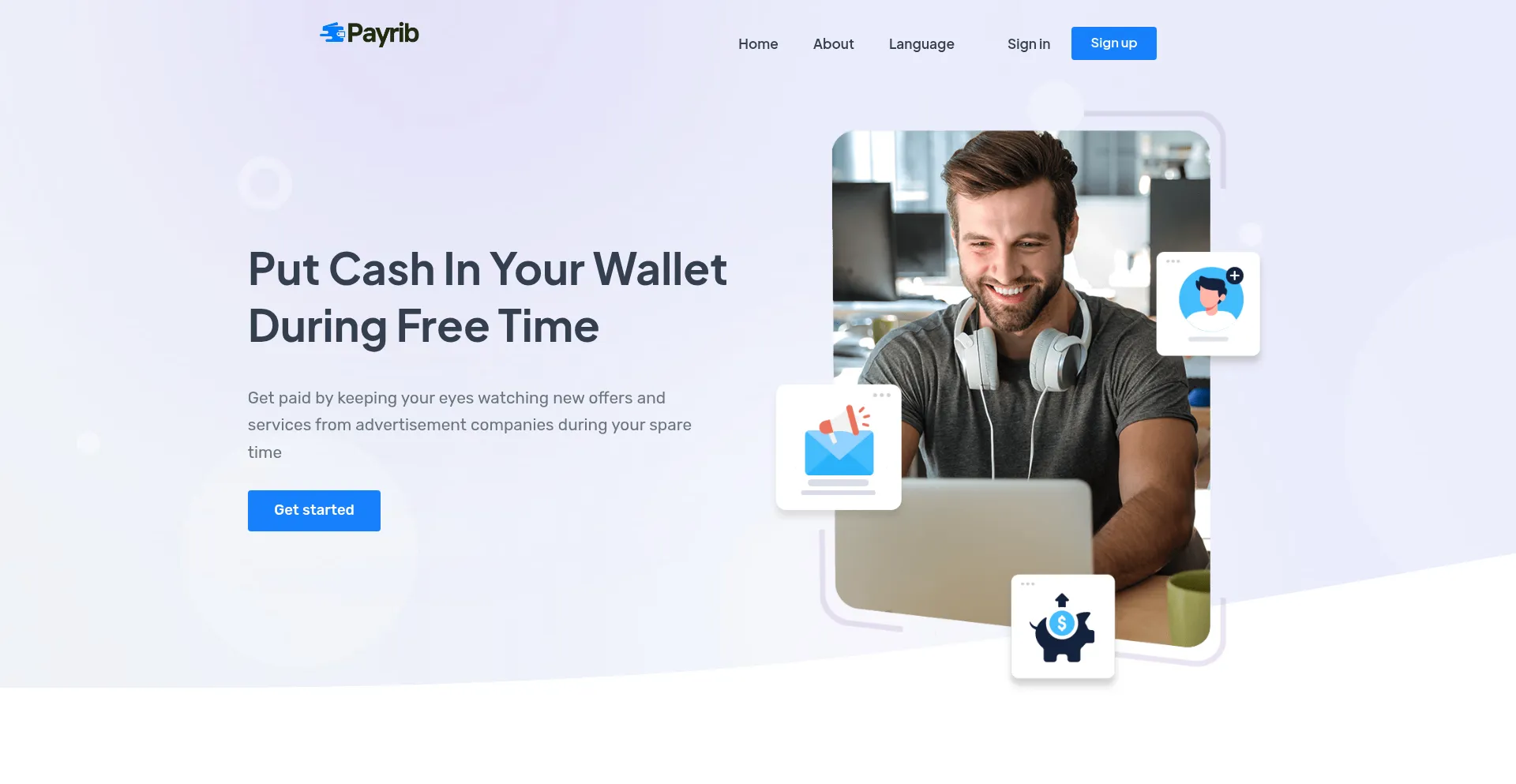 Website screenshot of Dashboard.payrib.com