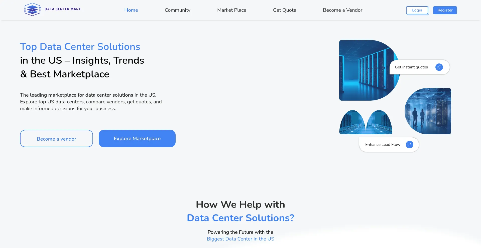 Website screenshot of Datacentermart.com