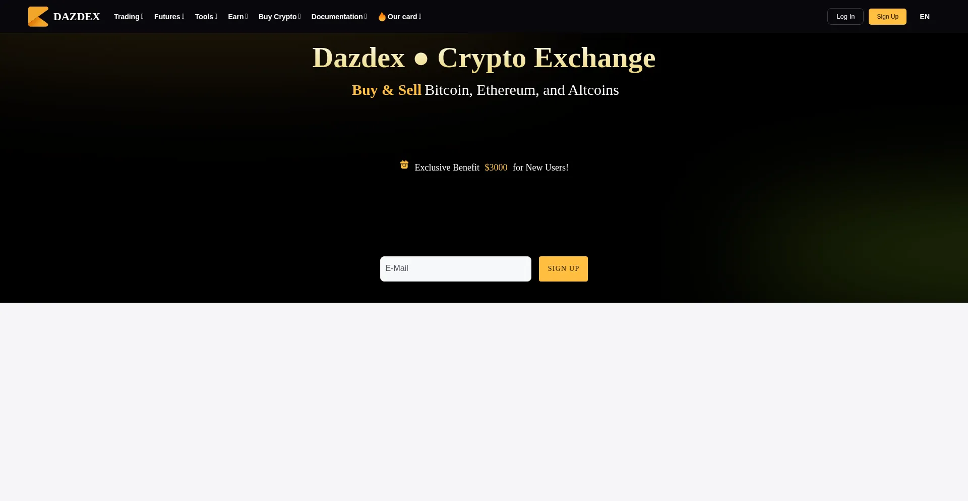 Website screenshot of Dazdex.com