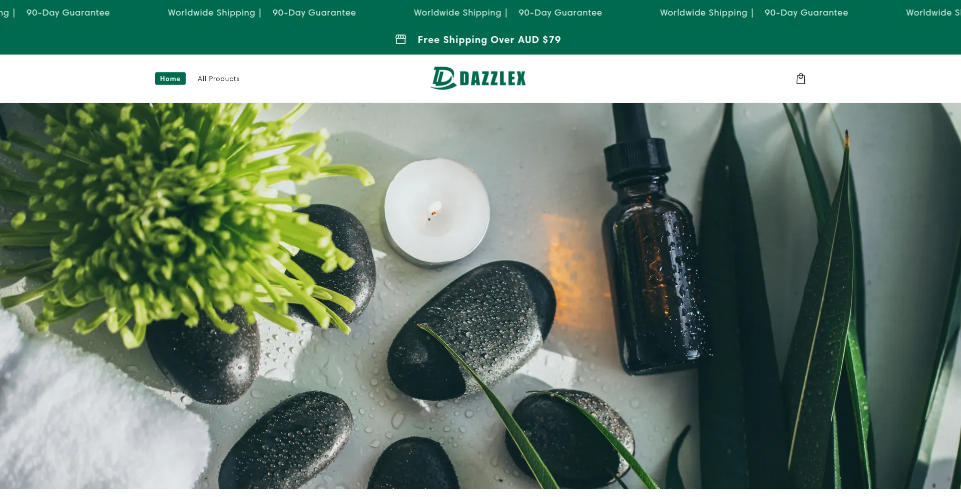 Website screenshot of Dazzlex.store