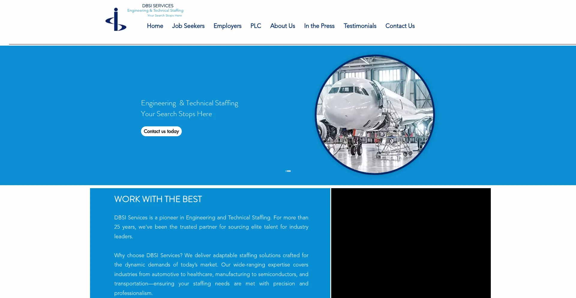 Website screenshot of Dbsiservices.com