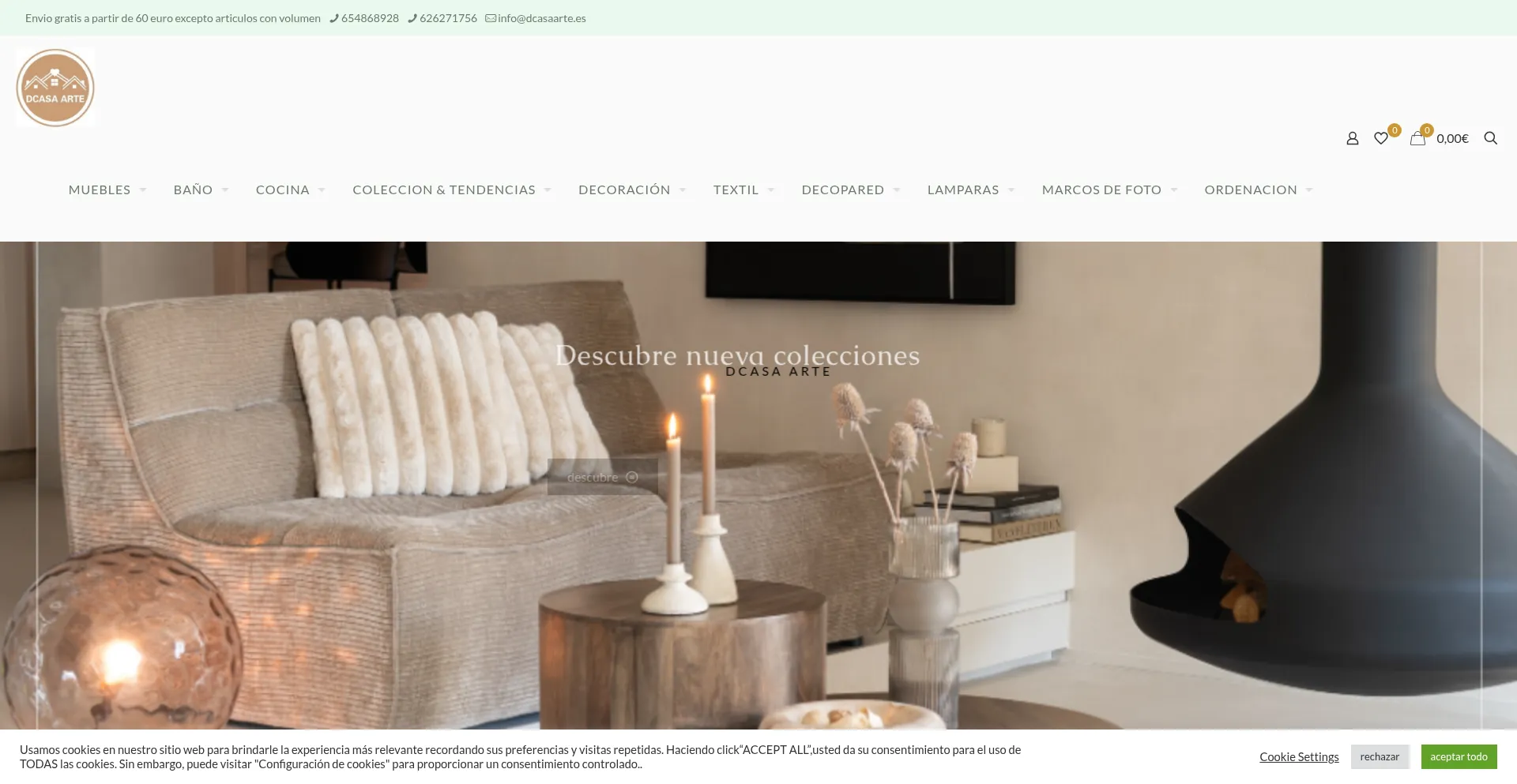 Website screenshot of Dcasaarte.es