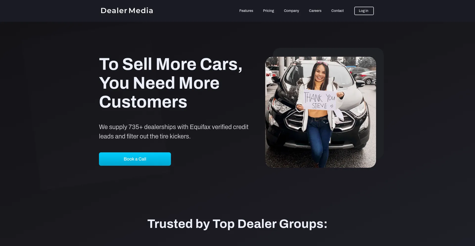 Website screenshot of Dealermedia.com