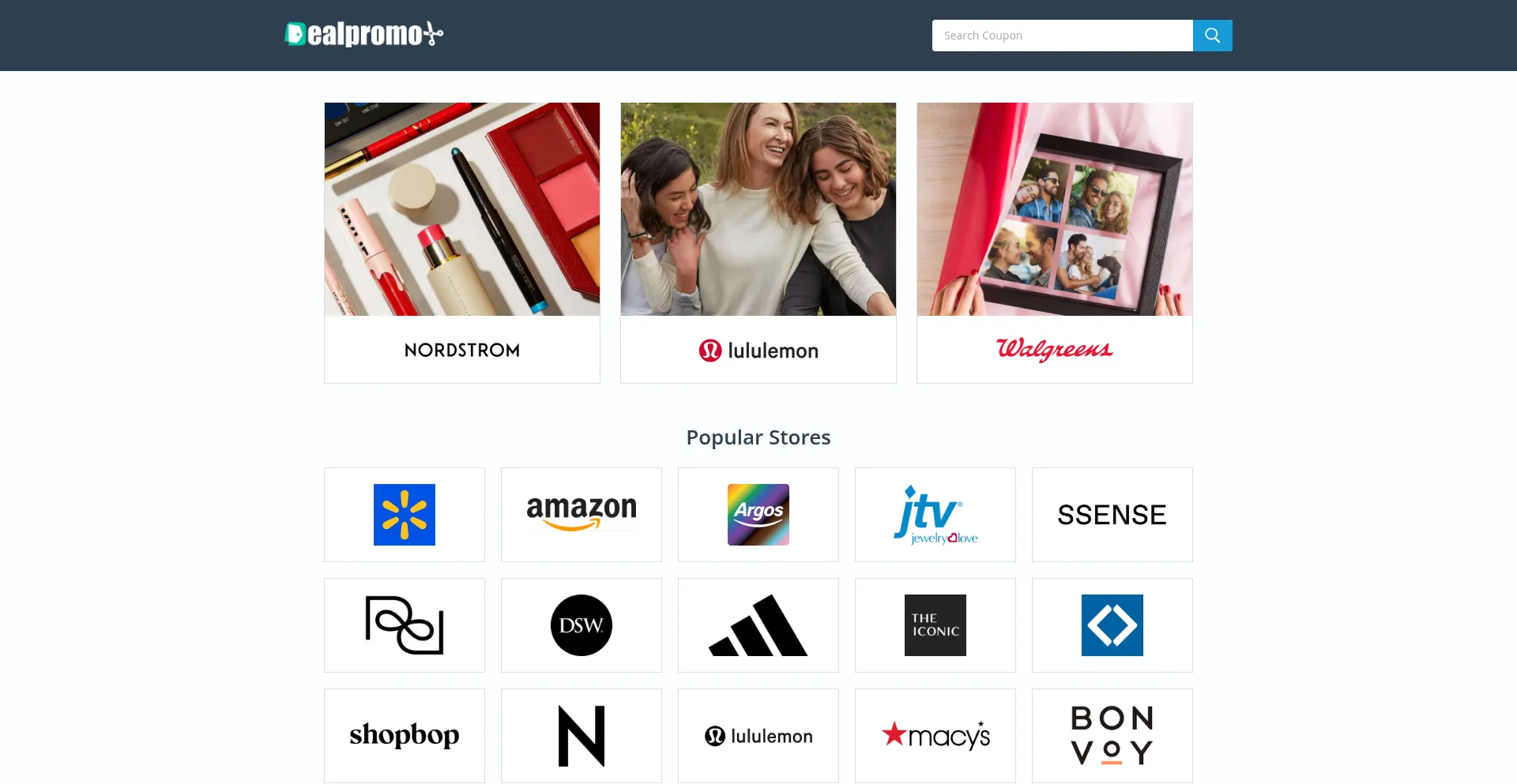 Website screenshot of Dealpromo.net