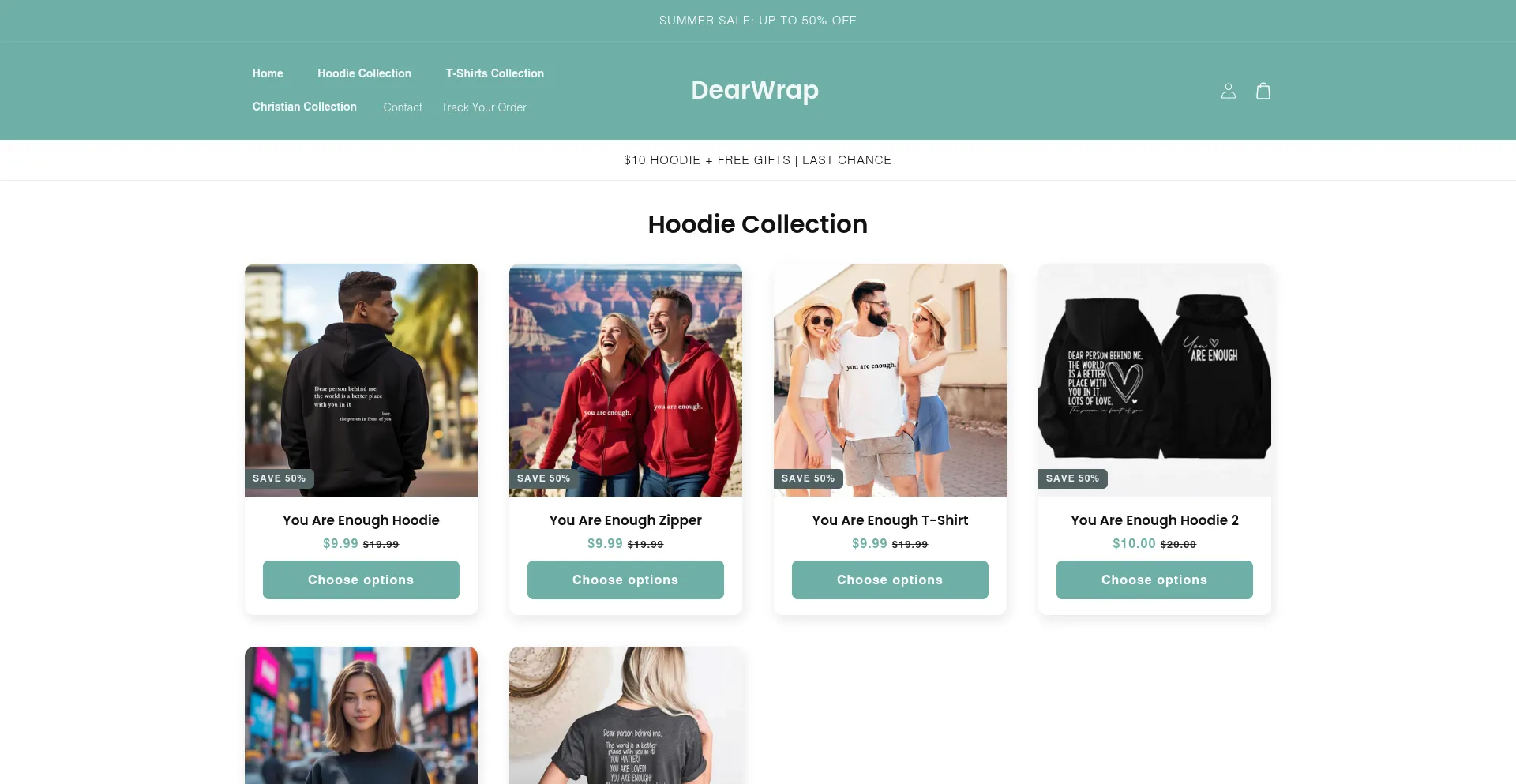 Website screenshot of Dearwrap.com