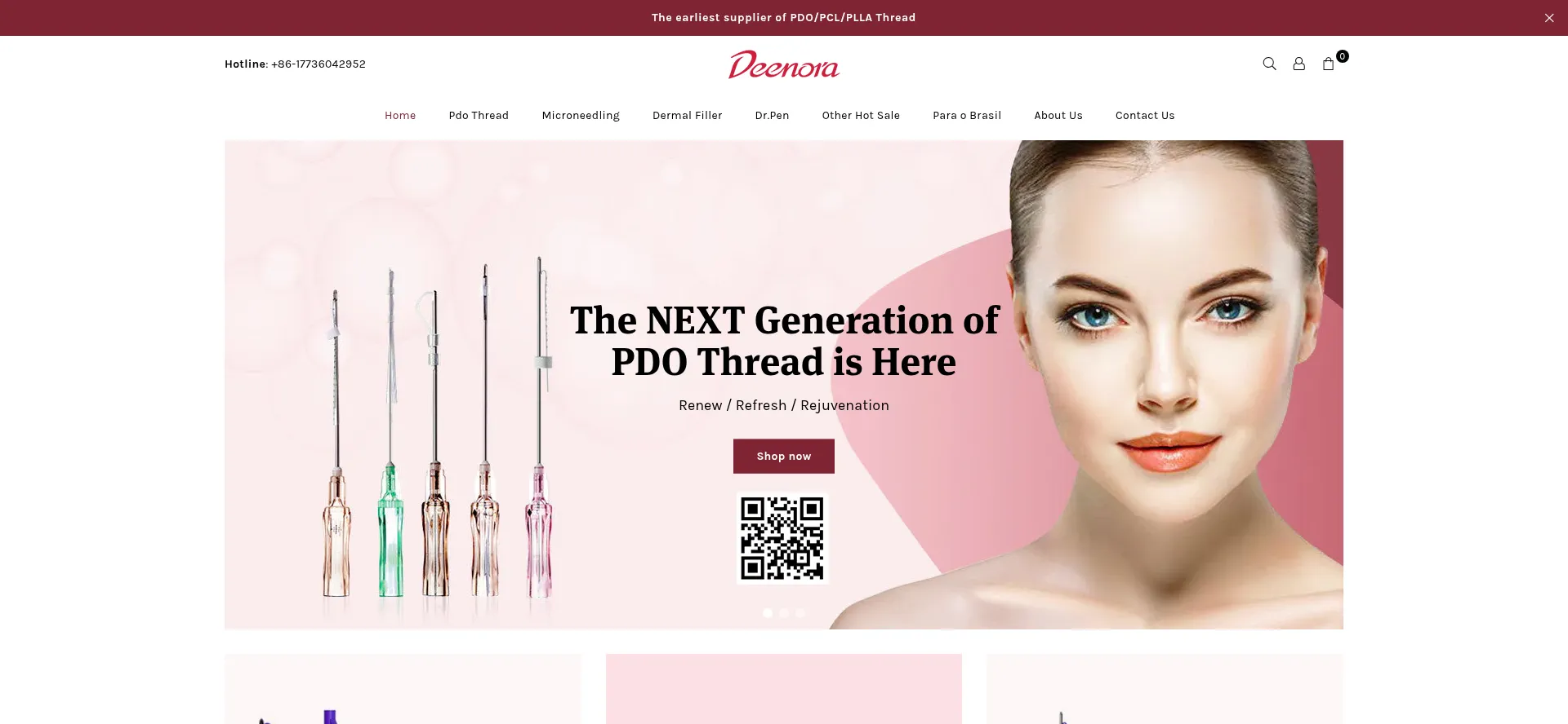 Website screenshot of Deenorathread.com