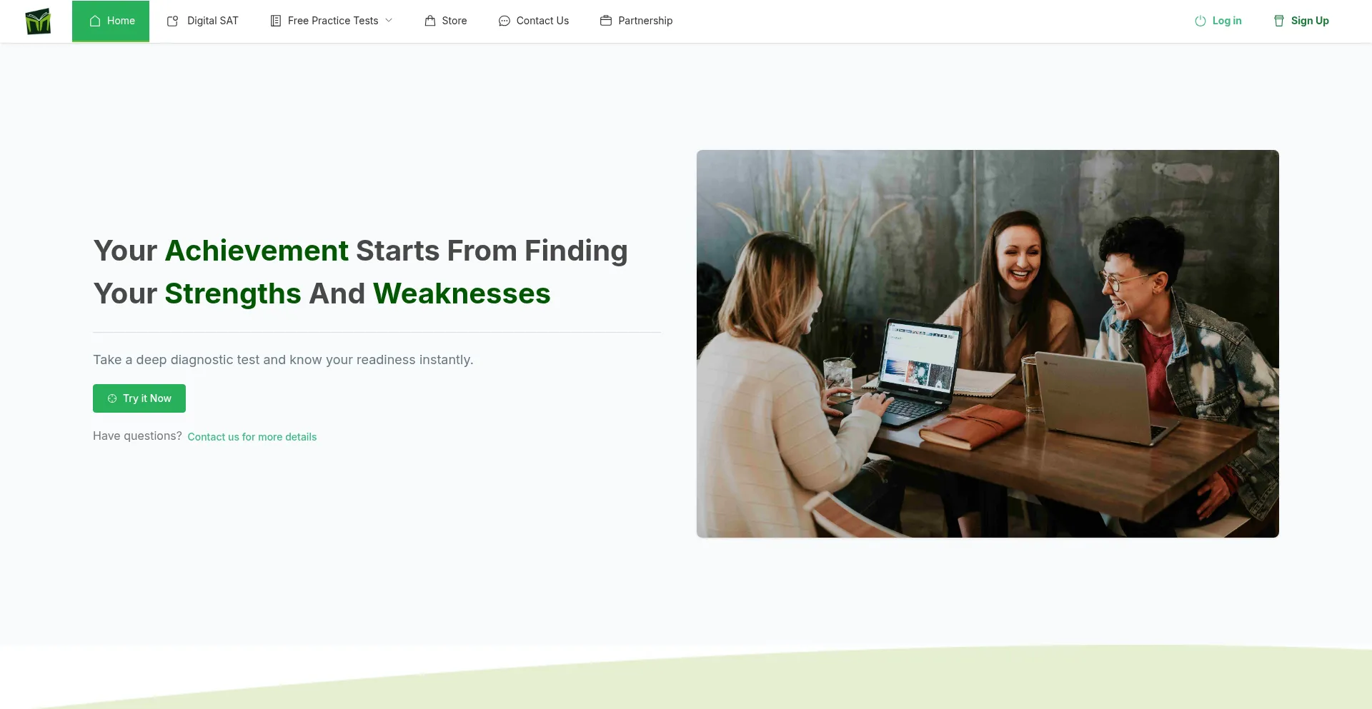 Website screenshot of Deeptests.ai