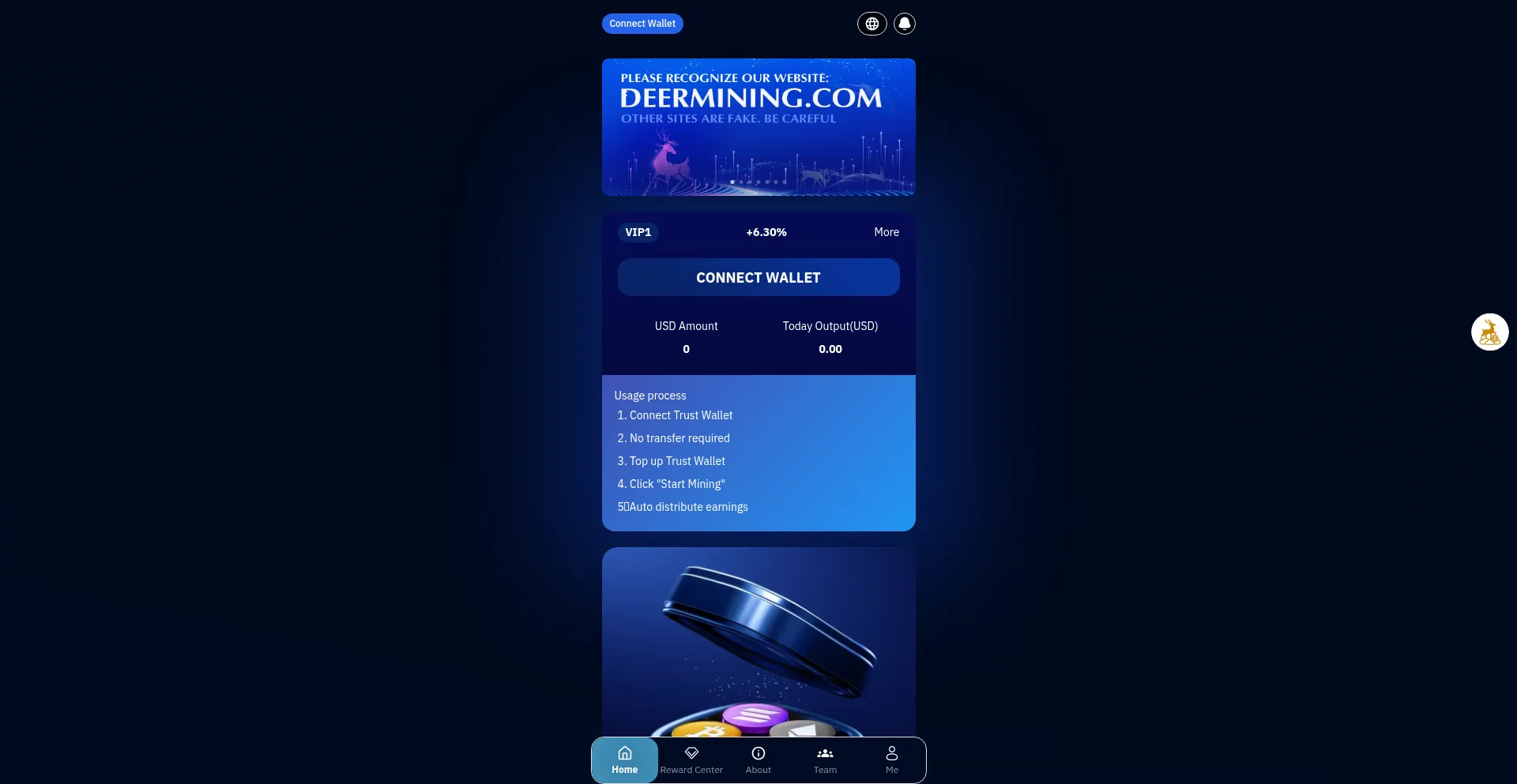 Website screenshot of Deermining.org