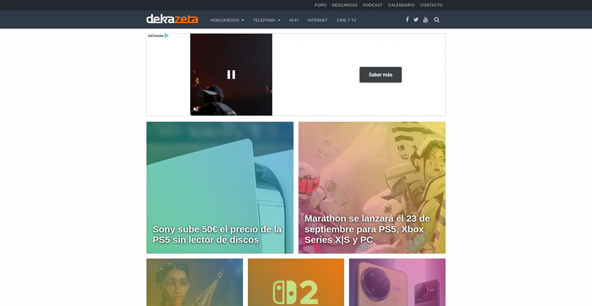 Website screenshot of Dekazeta.net