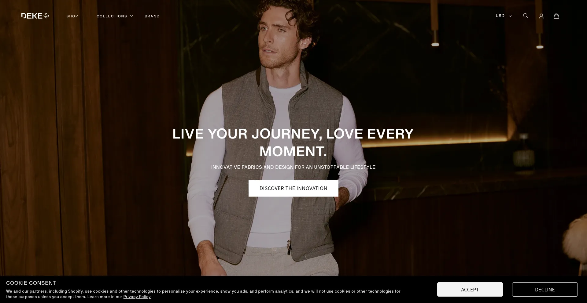 Website screenshot of Deke.style