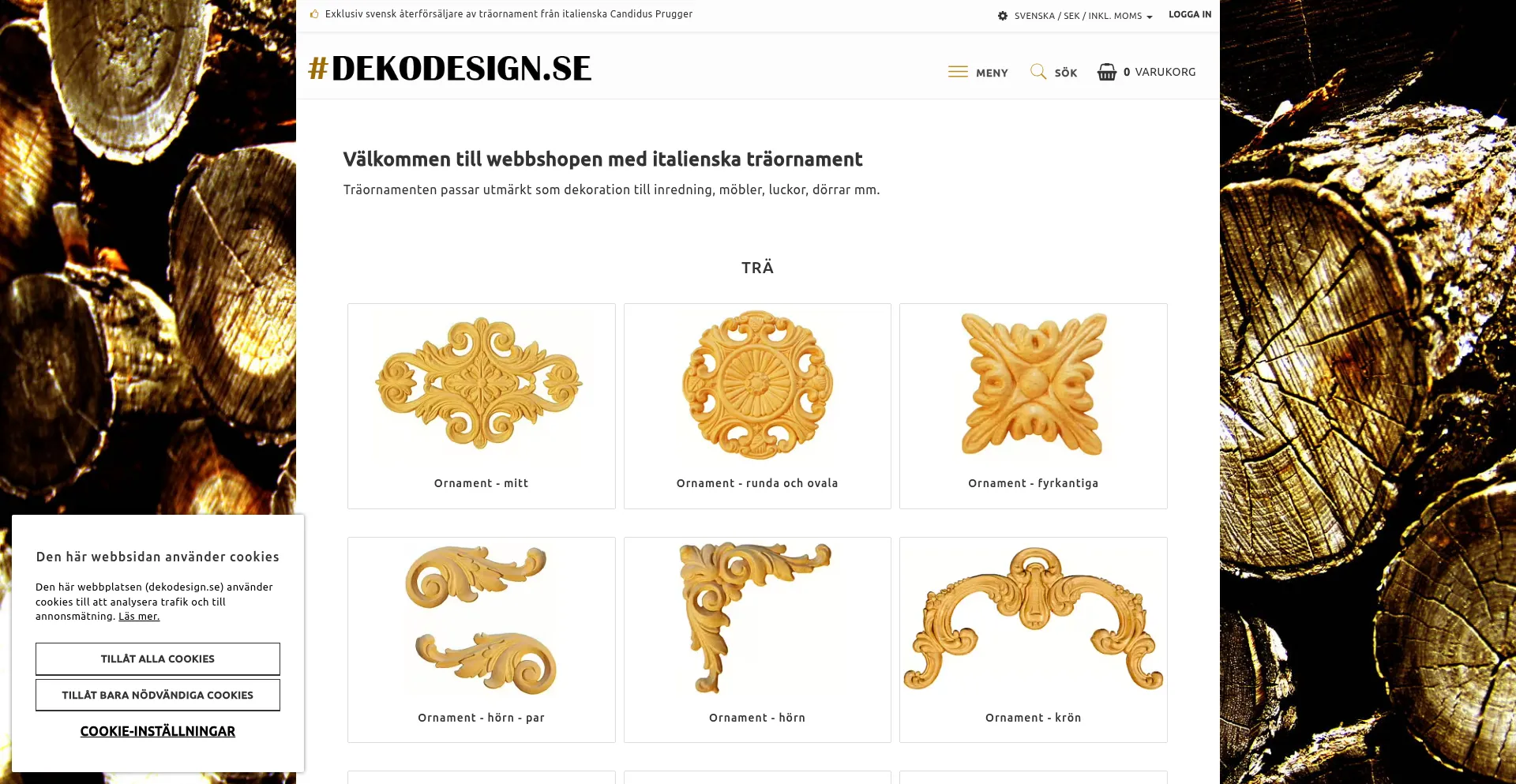 Website screenshot of Dekodesign.se