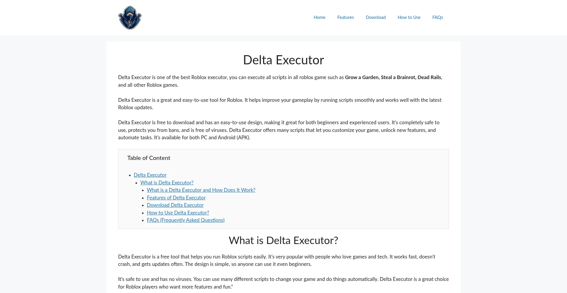 Website screenshot of Delta-execute.com