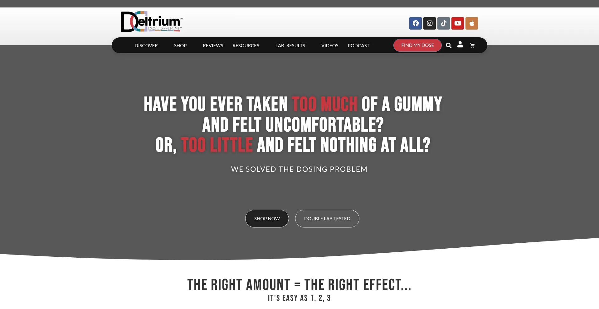 Website screenshot of Deltrium.com