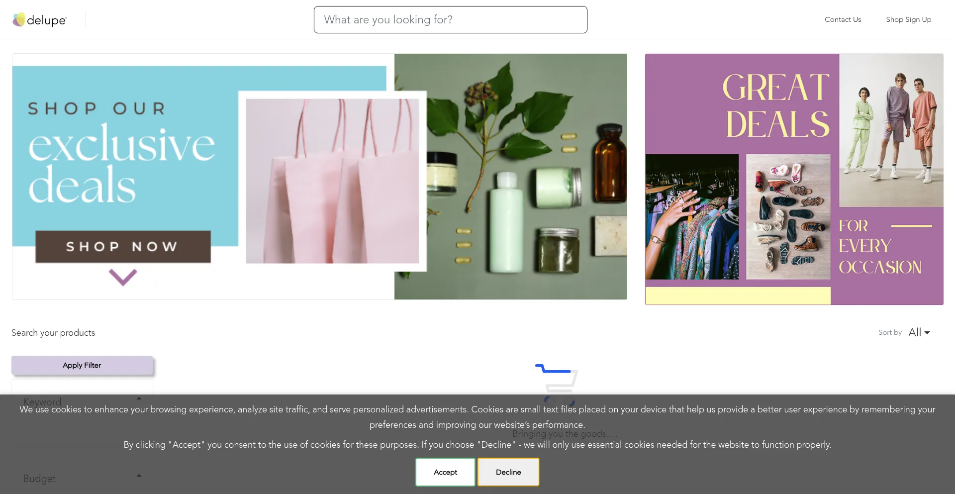 Website screenshot of Delupe.co.uk