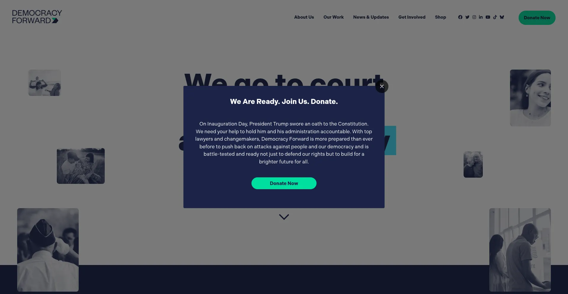 Website screenshot of Democracyforward.org